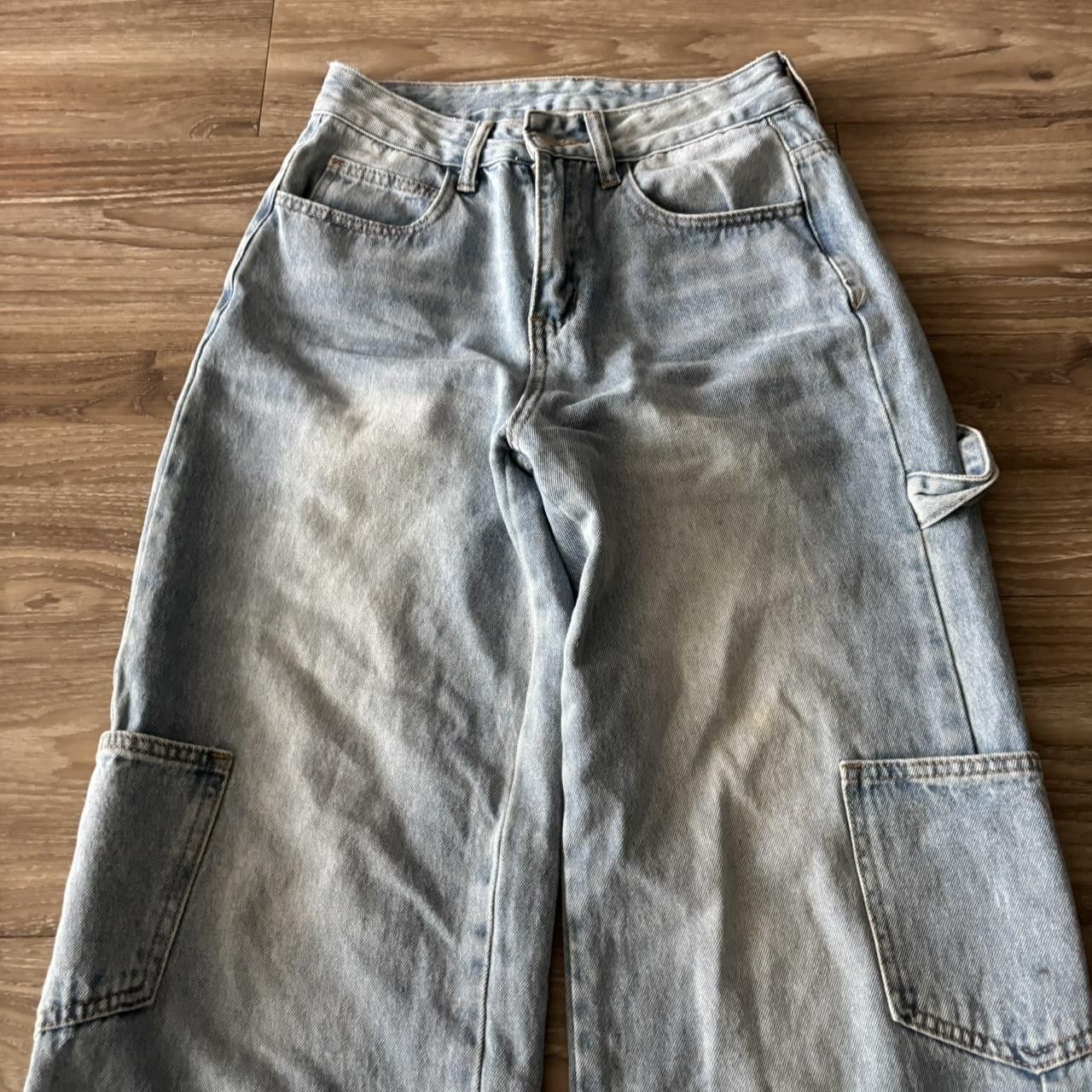 Japanese Brand Crazy Vintage Y2K/2000s Baggy Light Wash Skater Denim Jeans! 25x28 Size US 26 / EU 42 - 5 Thumbnail