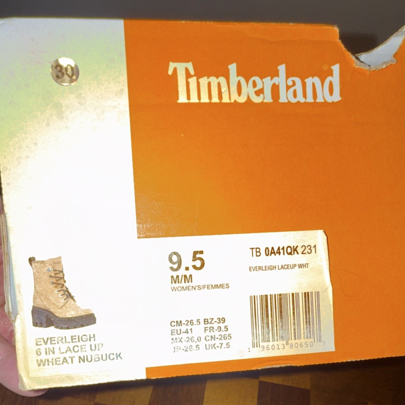 Timberland Timberland Everleigh 6-Inch Lace Up Wheat Nubuck US 9.5W Size US 9.5 / IT 39.5 - 10 Thumbnail