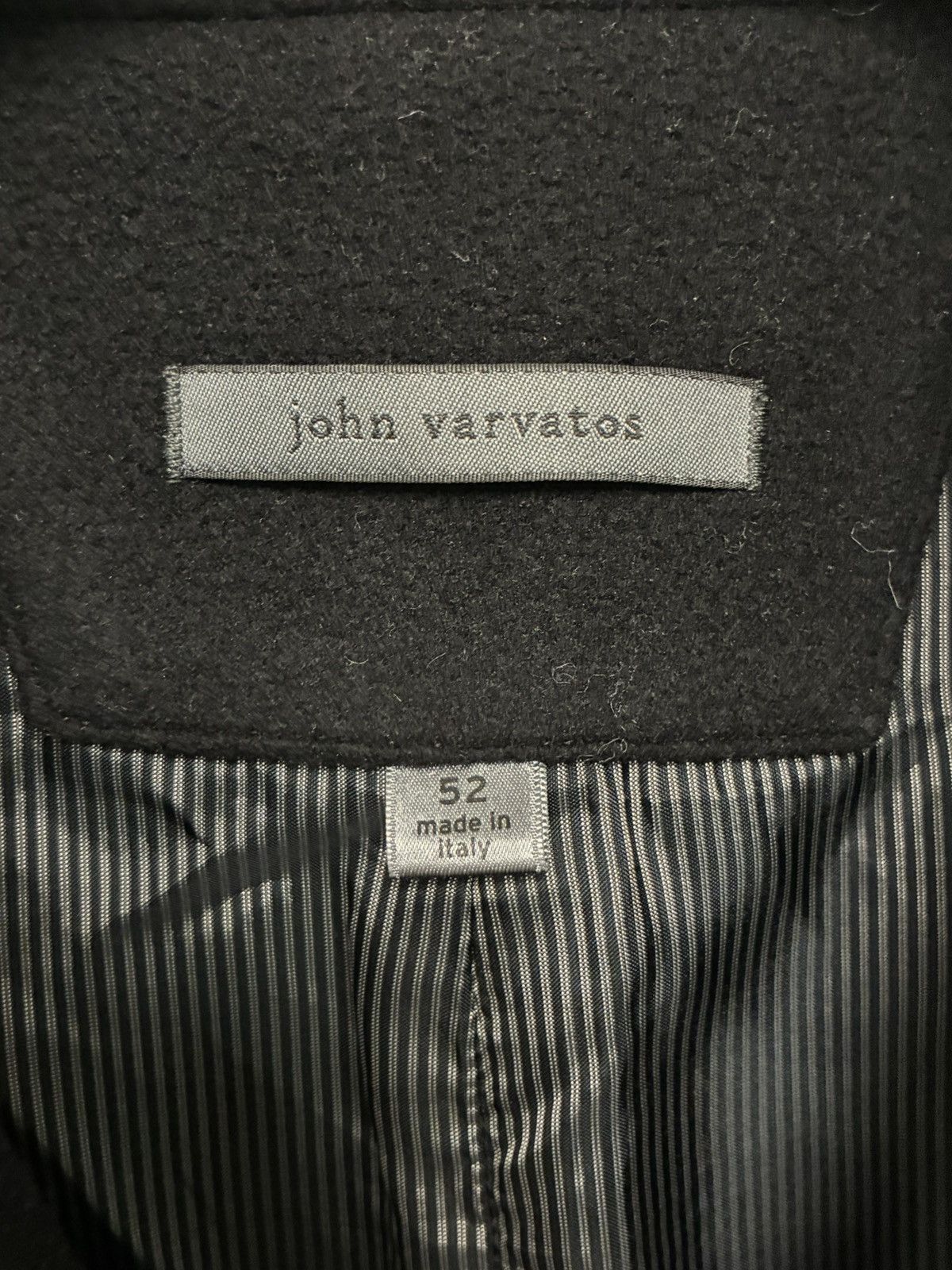 John Varvatos Black leather collar peacoat jacket EU 52 USA 42 Size US L / EU 52-54 / 3 - 3 Thumbnail