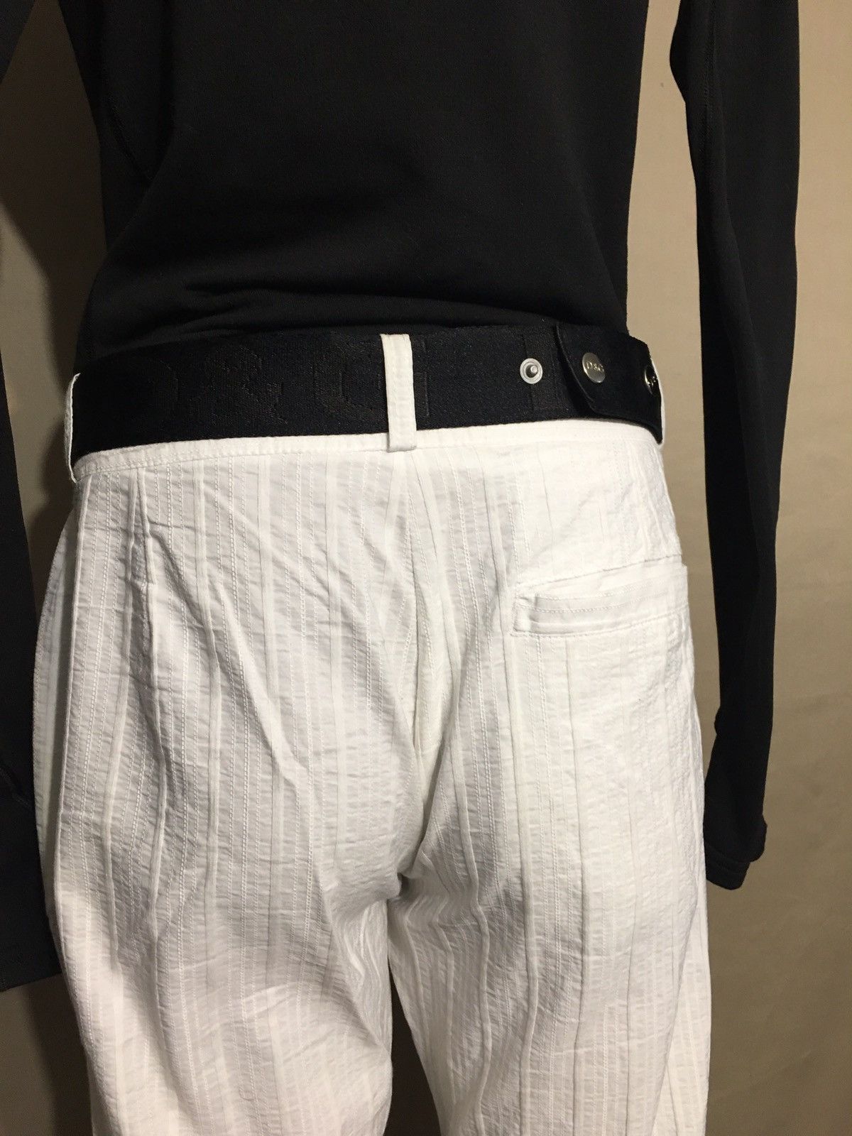 Dolce & Gabbana Dolce & Gabbana Vintage White Stripped Cotton Pants Size 31 Size 31" - 5 Thumbnail