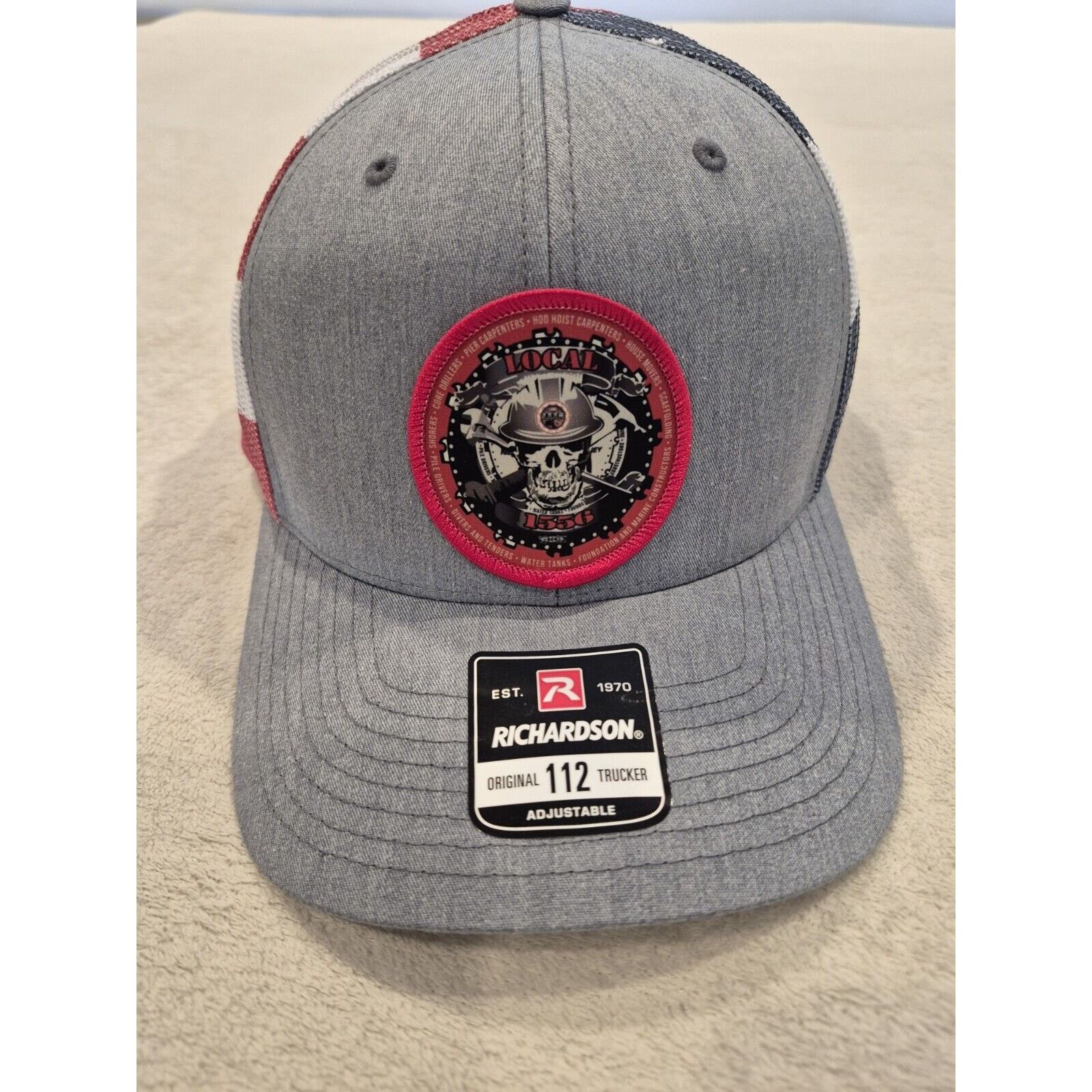 Richardson Premium Skull and USA Flag Richardson Trucker Snapback Mesh Size ONE SIZE - 8 Thumbnail