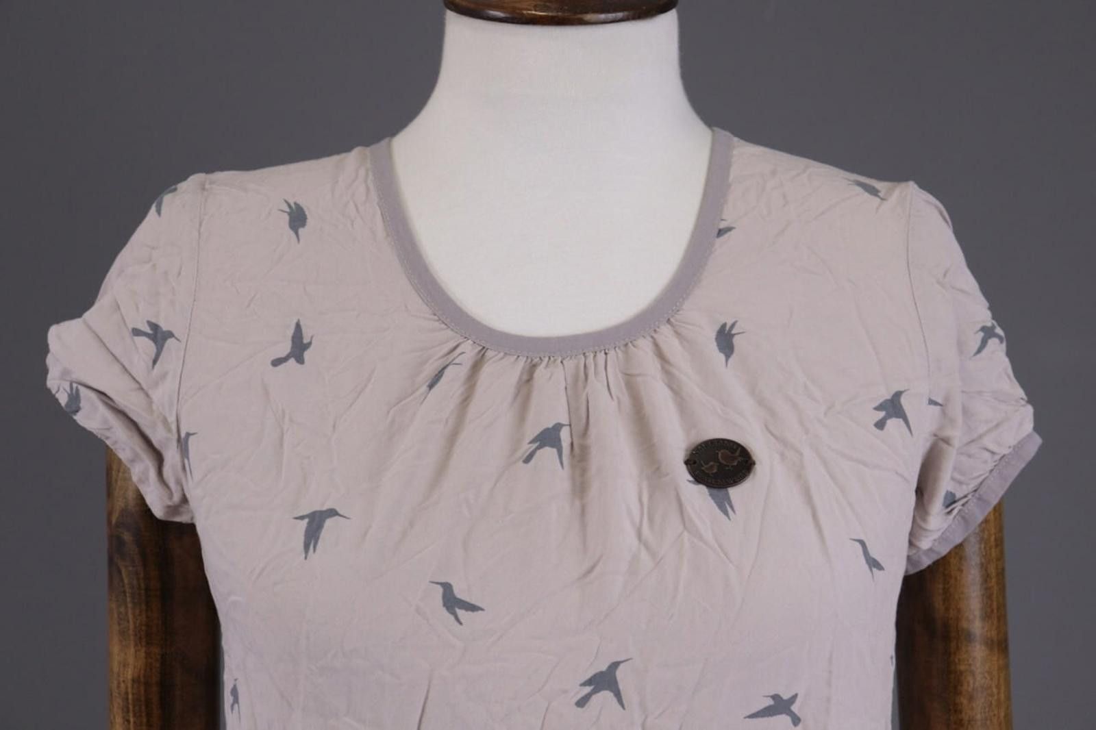Naketano Naketano Gray Bird Printed Summer Top Shirt Size S Size S / US 4 / IT 40 - 2 Thumbnail