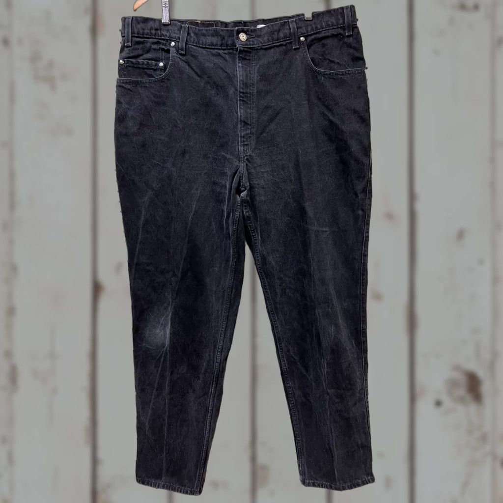 Levi's VINTAGE Levi's Jeans Mens 44 Black Loose Fit 545 Denim Pants 90s Casual 42x36 Mens Jeans Black 90s Levi's 545 Size US 44 / EU 60 - 1 Thumbnail