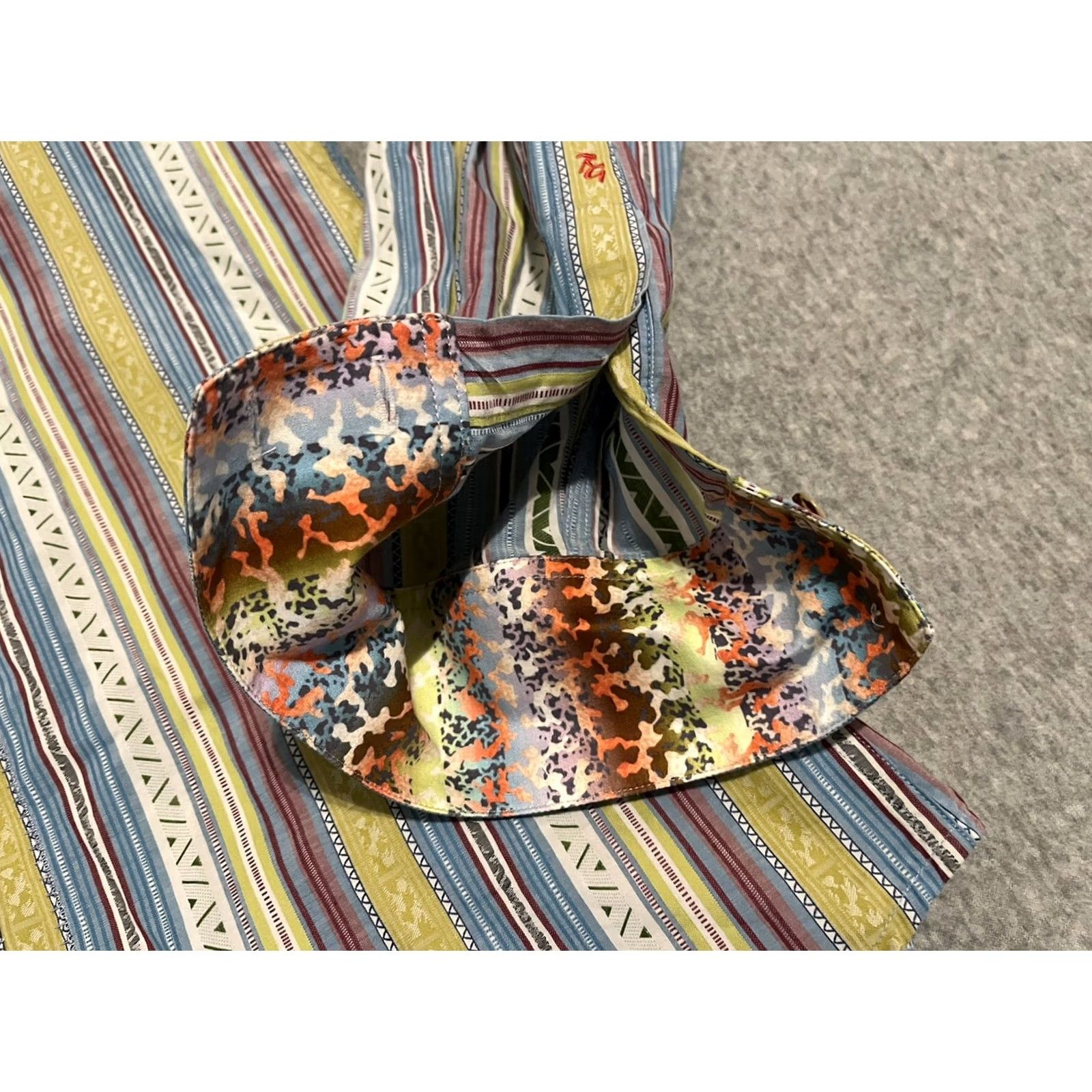 Robert Graham Robert Graham Striped Long Sleeve Button-Up Shirt Mens 2XL Multicolor Embroidered Flip Cuffs Size US XXL / EU 58 / 5 - 5 Thumbnail