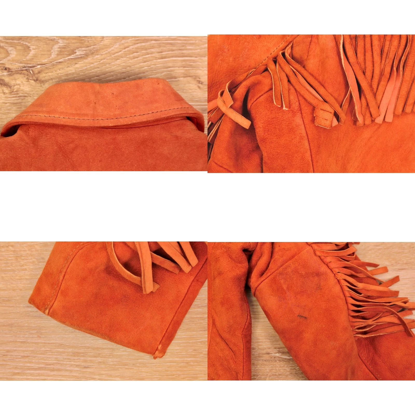 Vintage VTG Boy's 1960s Orange Fringe Leather Suede Jacket Sz 4 50s 60s Kid's Mens Womens Girls Boys Size US S / EU 44-46 / 1 - 10 Thumbnail