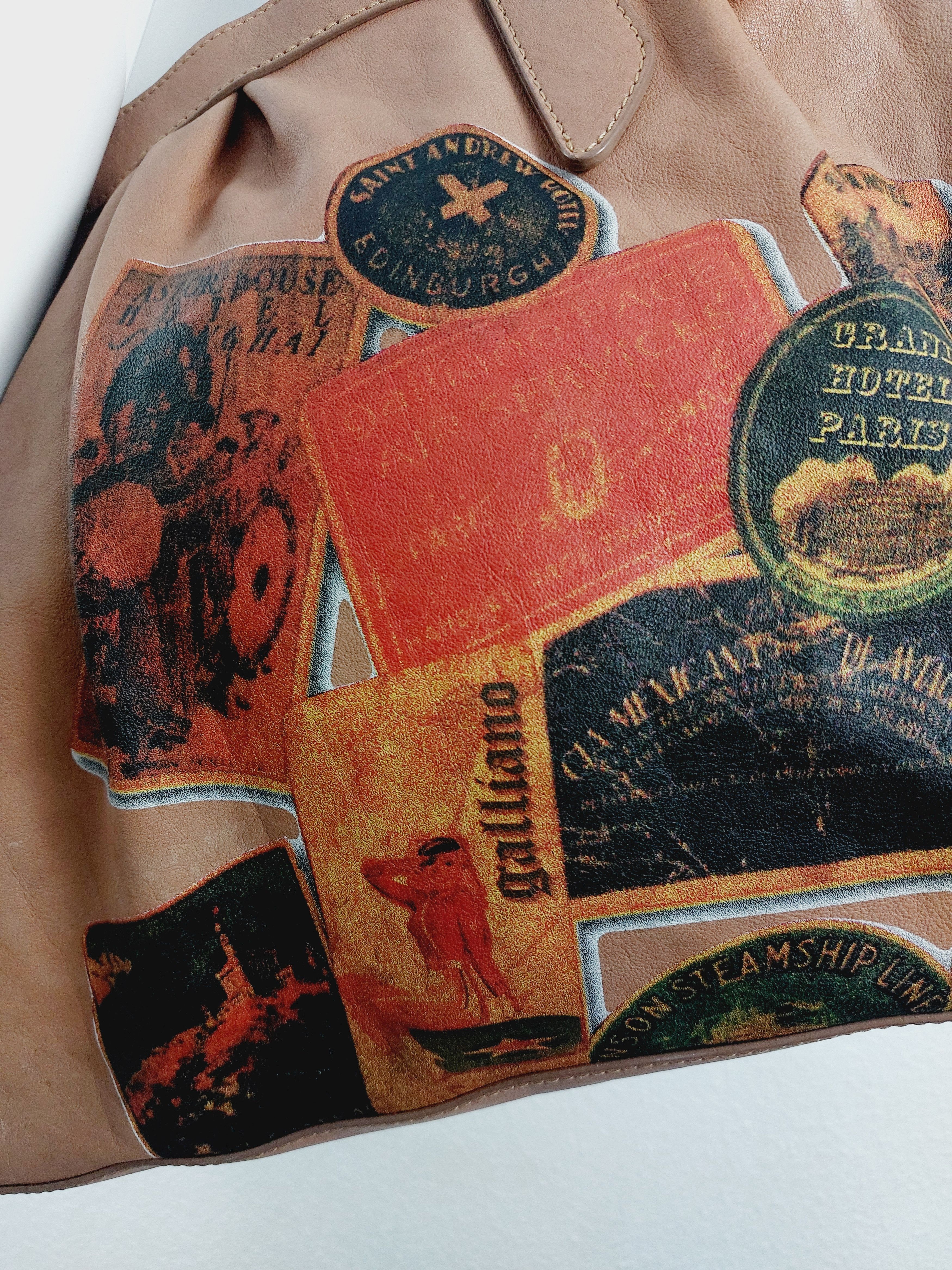 John Galliano John Galliano Newspaper Gazette Stamp Leather Shoulder Bag Size ONE SIZE - 6 Thumbnail
