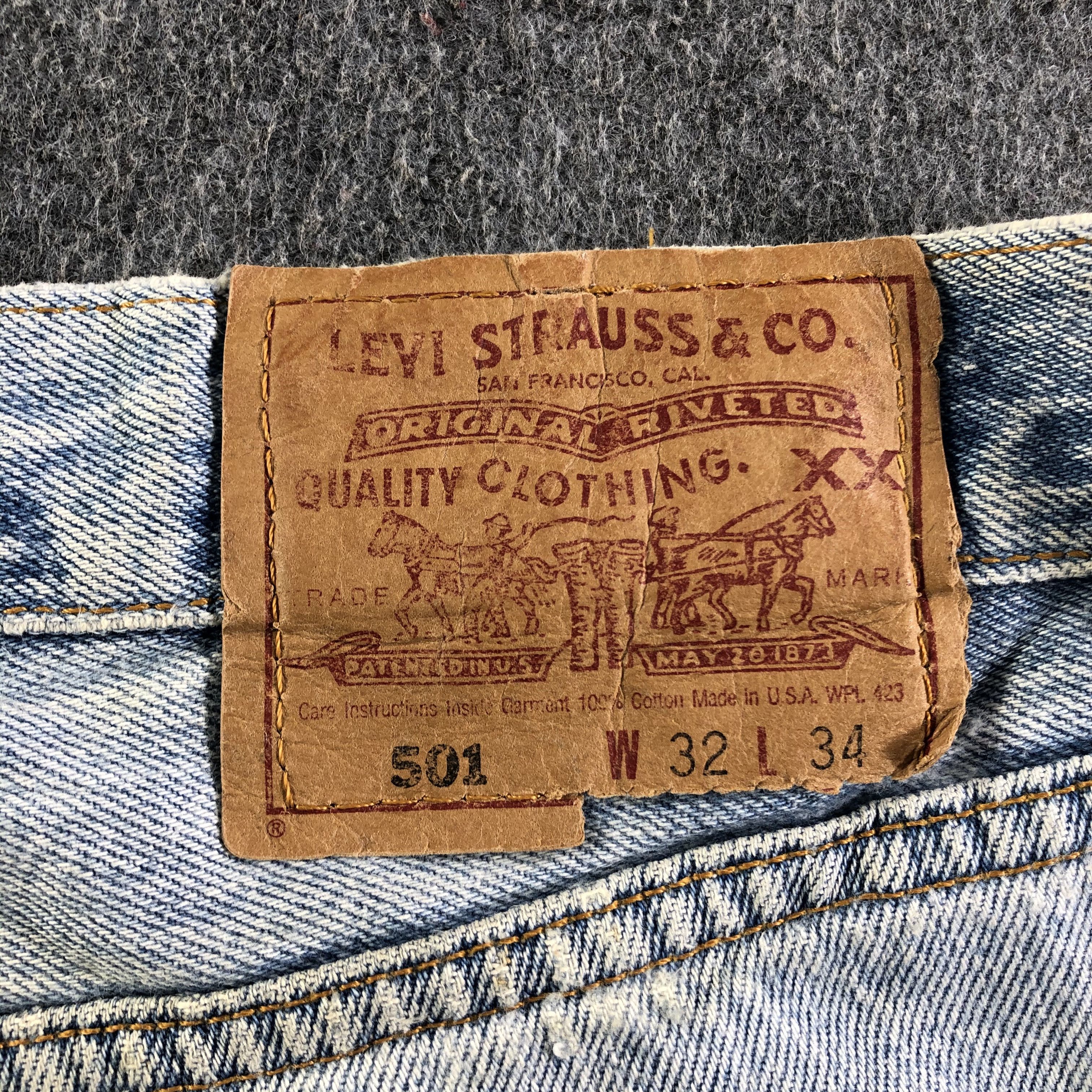 Levi's Vintage Light Wash Levis 501 Jeans-J3584 Size US 32 / EU 48 - 5 Thumbnail