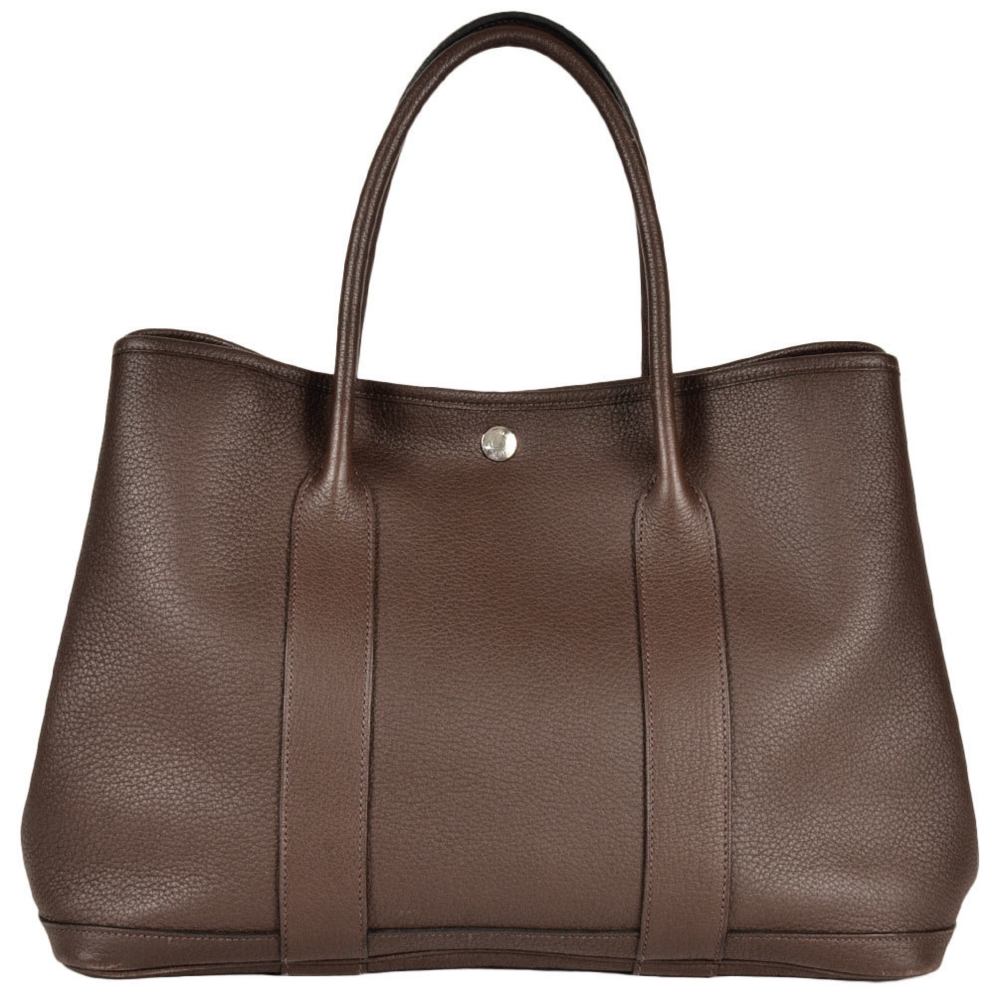 Hermes Garden 36 PM Tote Bag Negonda □L Engraved Brown