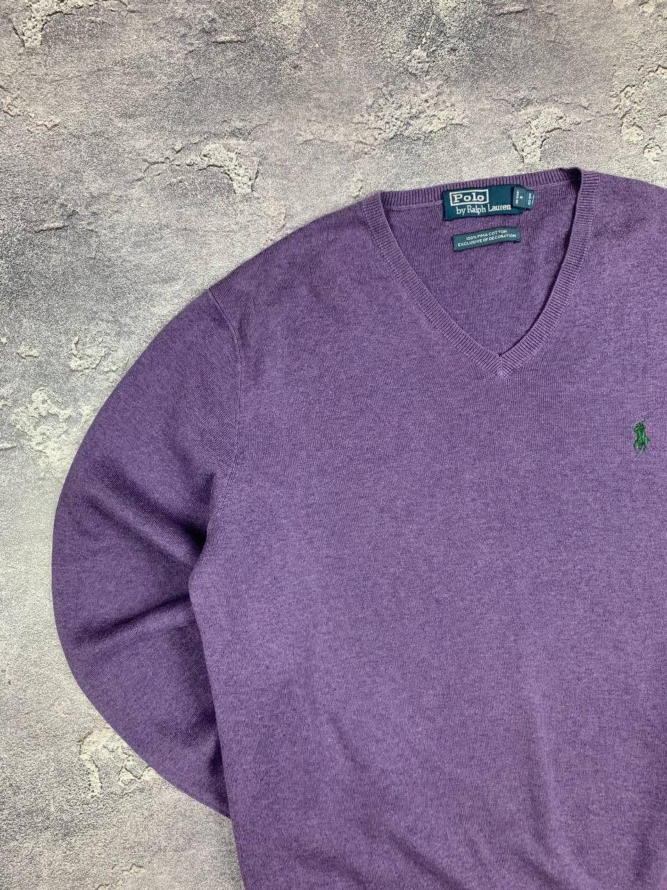 Polo Ralph Lauren Polo Ralph Lauren Men’s V-Neck Sweater Purple Pima Cotton Size US M / EU 48-50 / 2 - 2 Thumbnail
