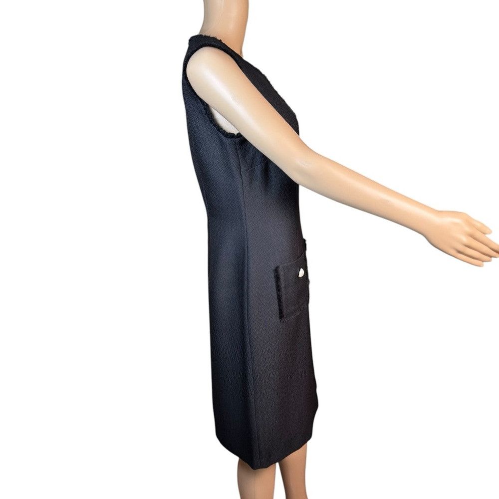 Karl Lagerfeld NWT New Karl Lagerfeld Black Tweed Sheath Fringe Mini Dress Size M / US 6-8 / IT 42-44 - 4 Thumbnail