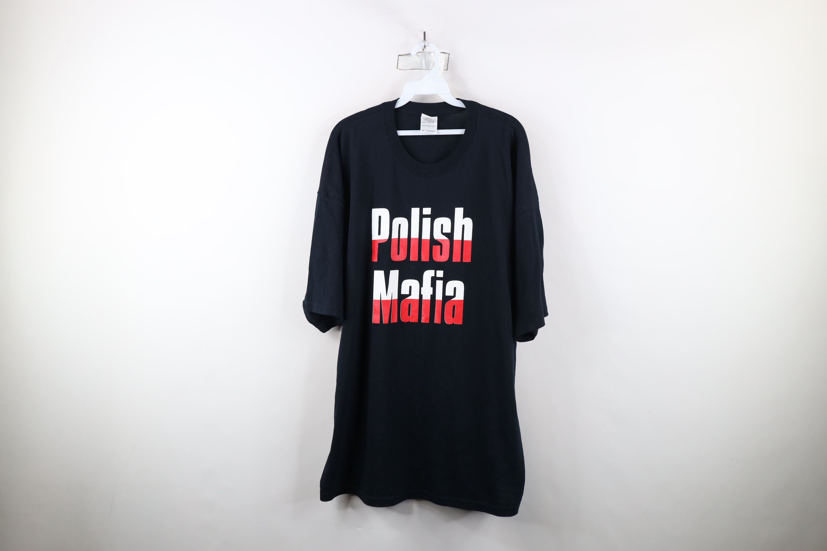 Vintage Vintage Y2K Streetwear Spell Out Polish Mafia T-Shirt Black Size US XXL / EU 58 / 5 - 1 Thumbnail