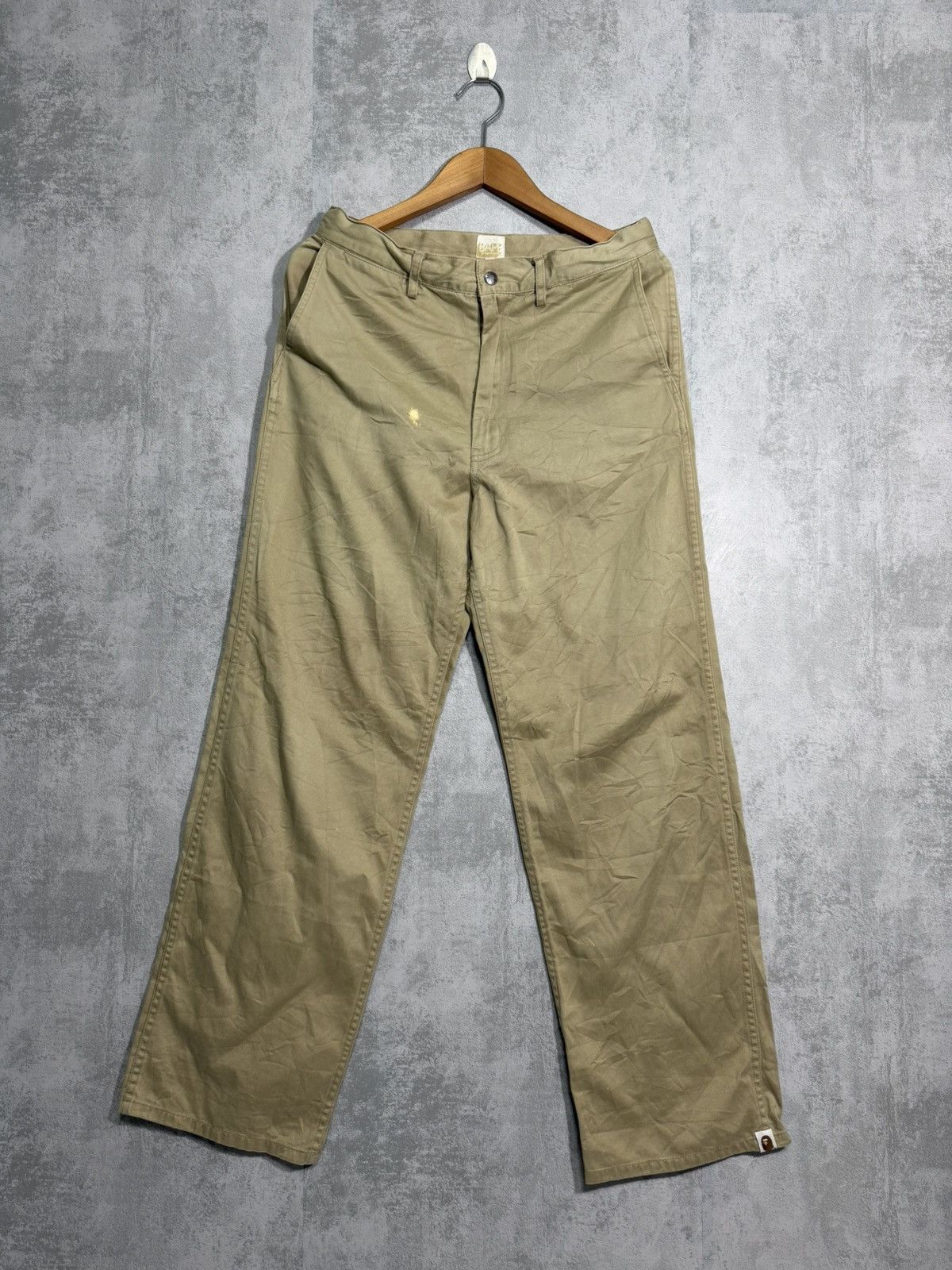 Bape BAPE Vintage Script Logo Chino Pants - Khaki/Tan - Size M Size US 31 - 5 Thumbnail