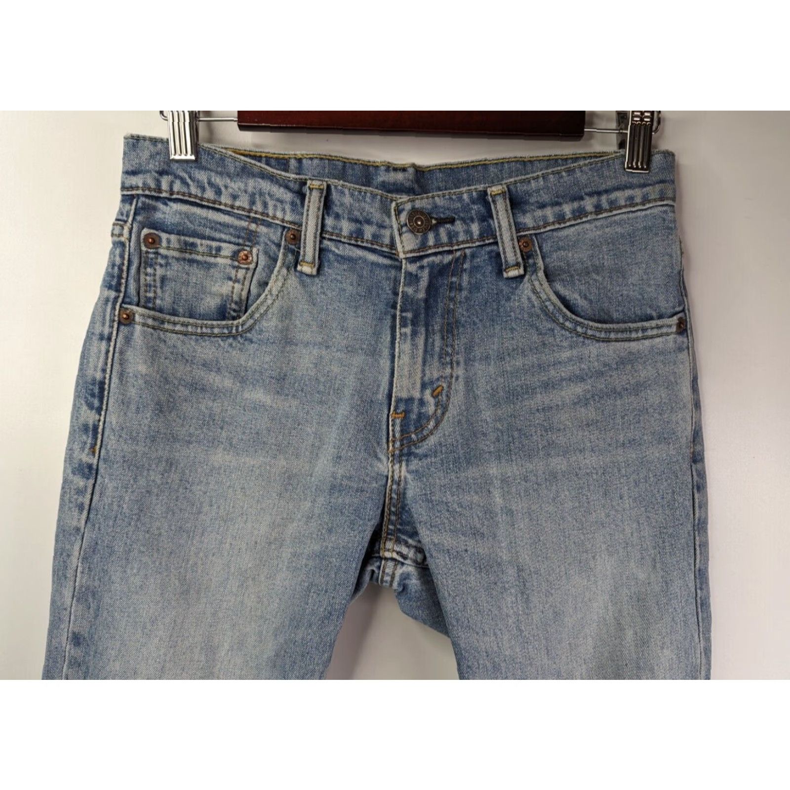Levi's VINTAGE Levi's 527 Jeans Mens 29x30 Boot Cut Cowboy Distressed Light Wash Denim Blue Shirt Size US 29 - 2 Thumbnail