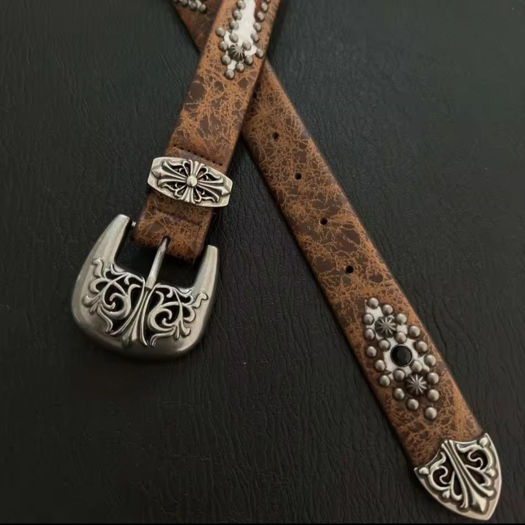 Other Distressed Metal Carved Belt Size ONE SIZE - 2 Thumbnail