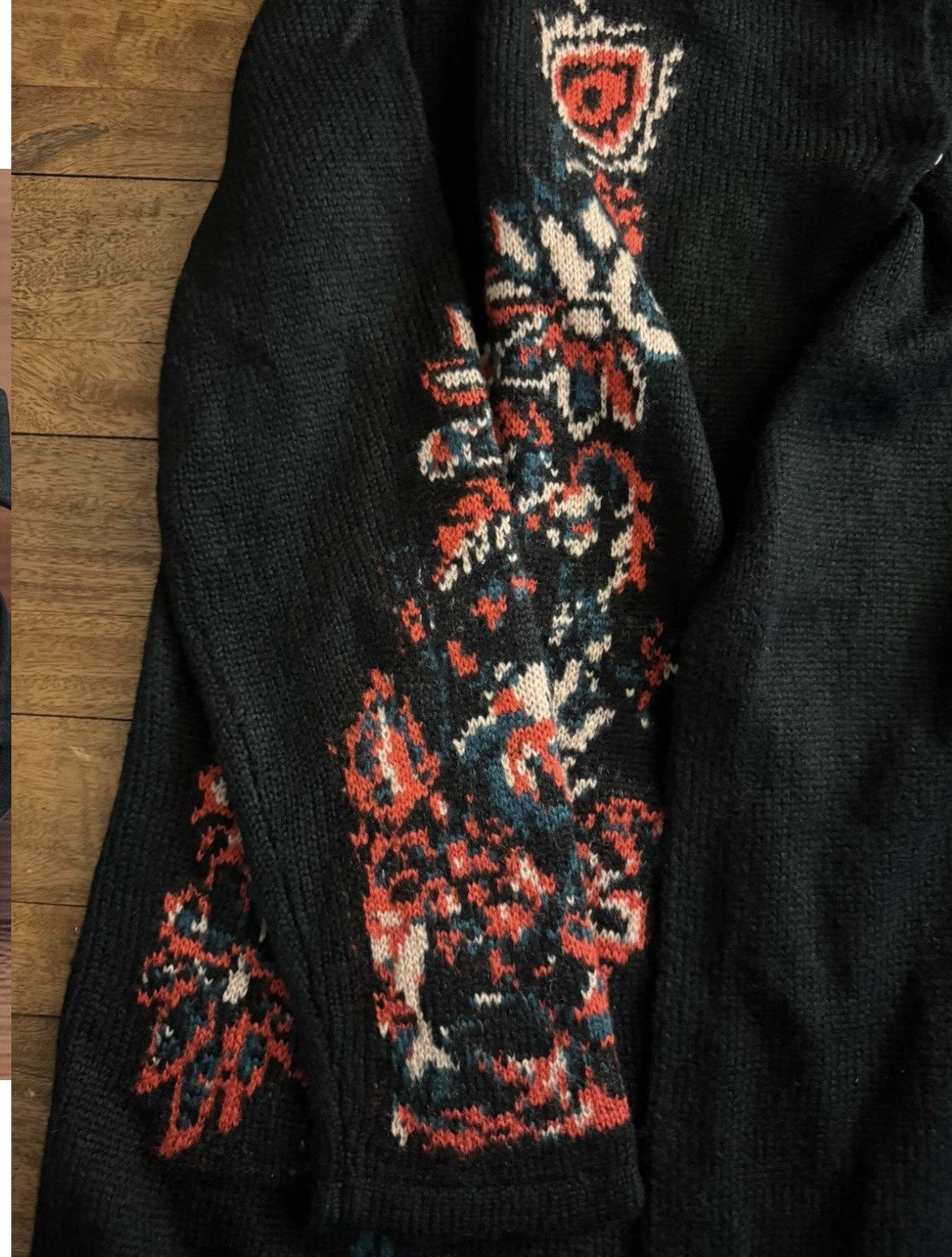 Neiman Marcus Neiman Marcus Embroidered Floral Cardigan Black M Size M / US 6-8 / IT 42-44 - 9 Thumbnail