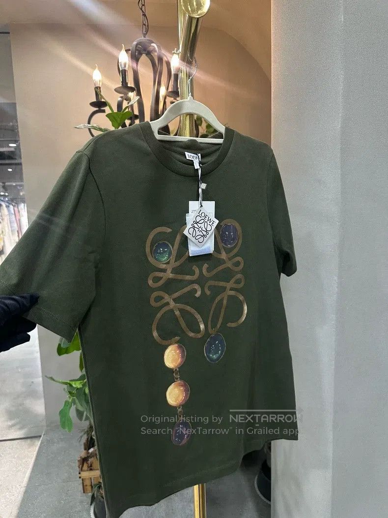 Loewe Loewe Olive green gem logo printed T-shirt Size XS / US 0-2 / IT 36-38 - 2 Thumbnail