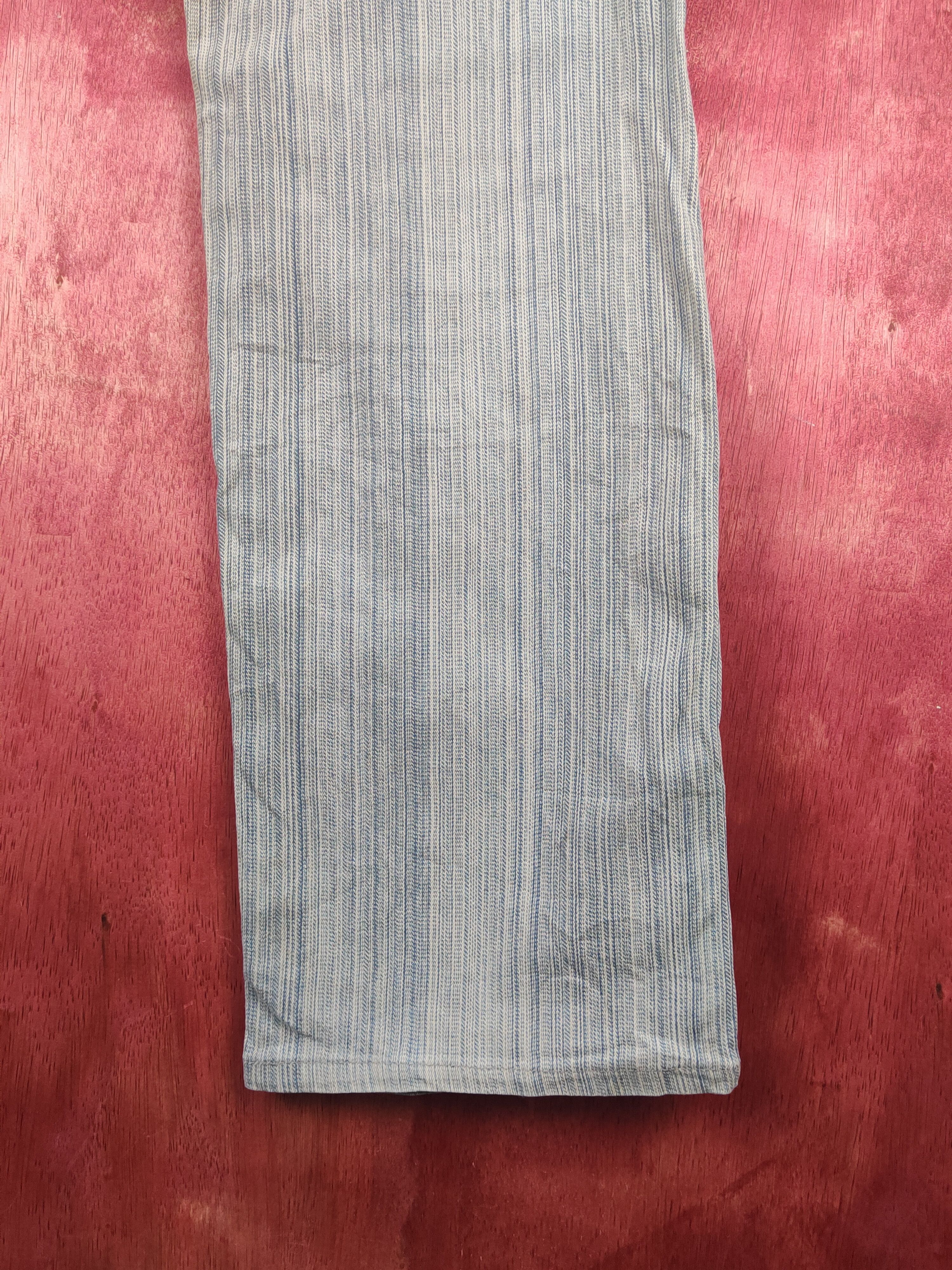 Japanese Brand Root Three Blue White Stripe Distressed Ripped Jeans #S2371 Size US 32 / EU 48 - 12 Thumbnail