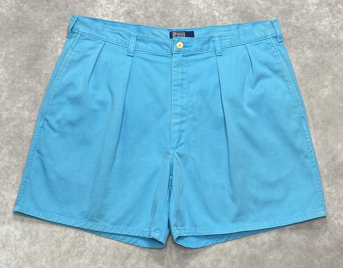 Polo Ralph Lauren 80’s Vintage Polo Ralph Lauren Light Blue Chino Shorts Size US 36 / EU 52 - 1 Thumbnail
