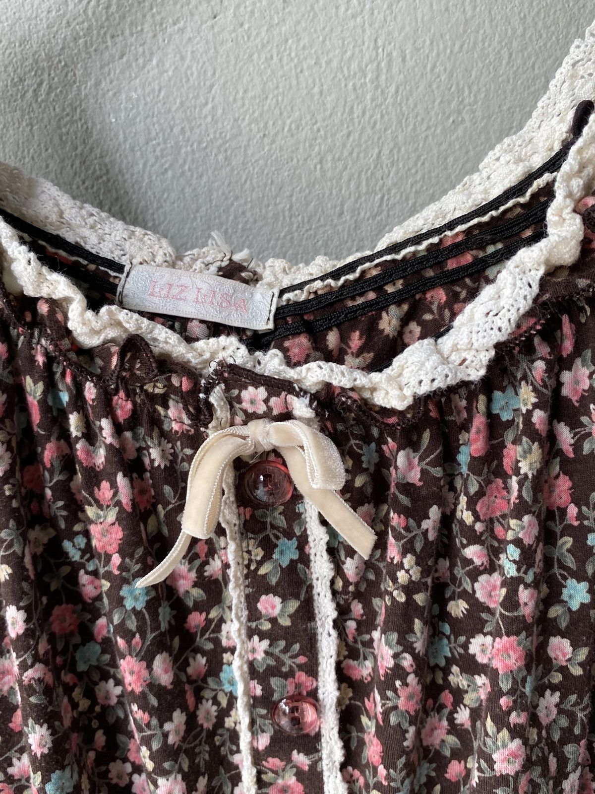 LIZ LISA LIZ LISA Brown Floral Off-Shoulder Blouse Size M / US 6-8 / IT 42-44 - 11 Thumbnail