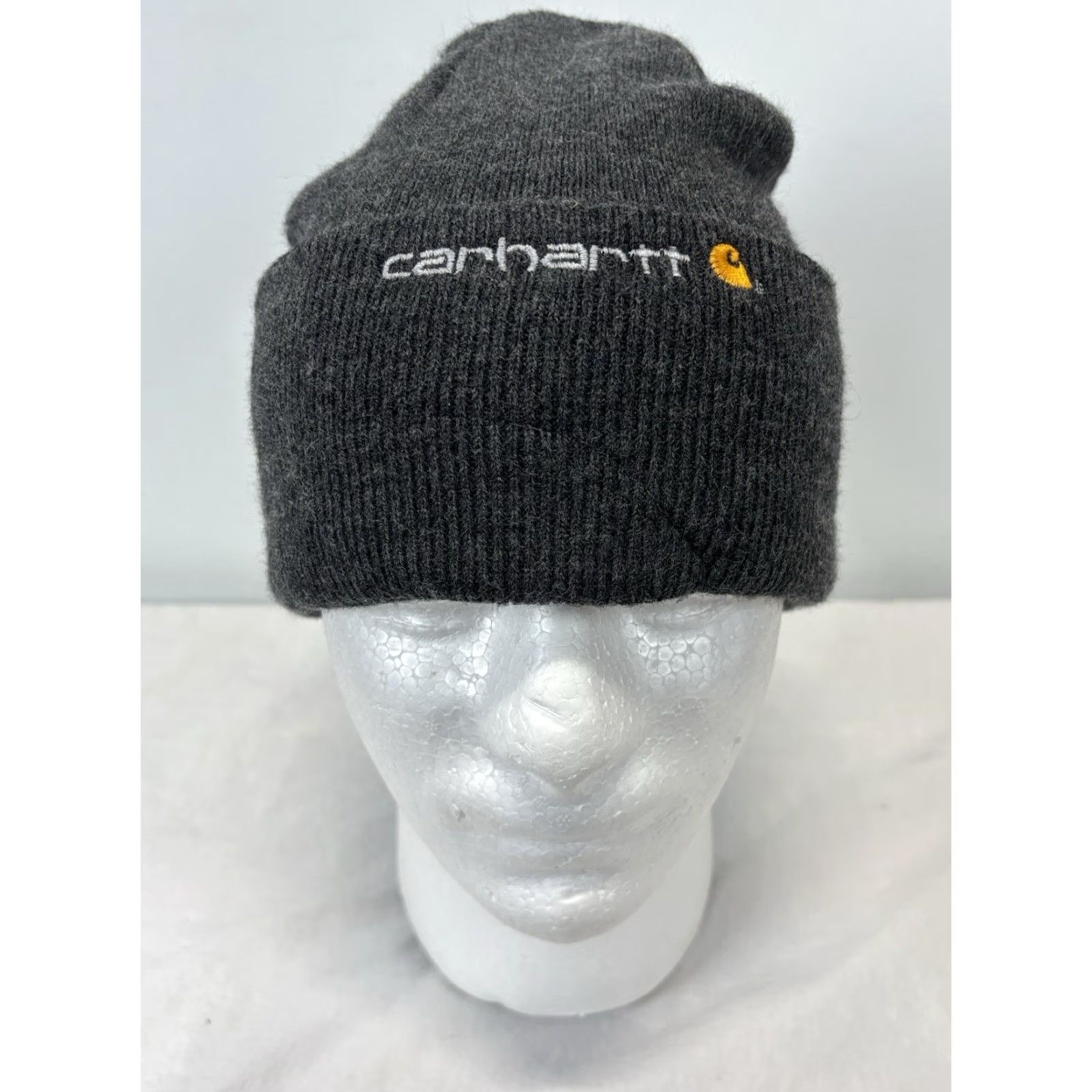 Carhartt VINTAGE Carhartt Beanie Hat Grey Made In USA OSFA Unisex Adults One Size Knit No Visor US A USA theme Solid Size ONE SIZE - 2 Thumbnail