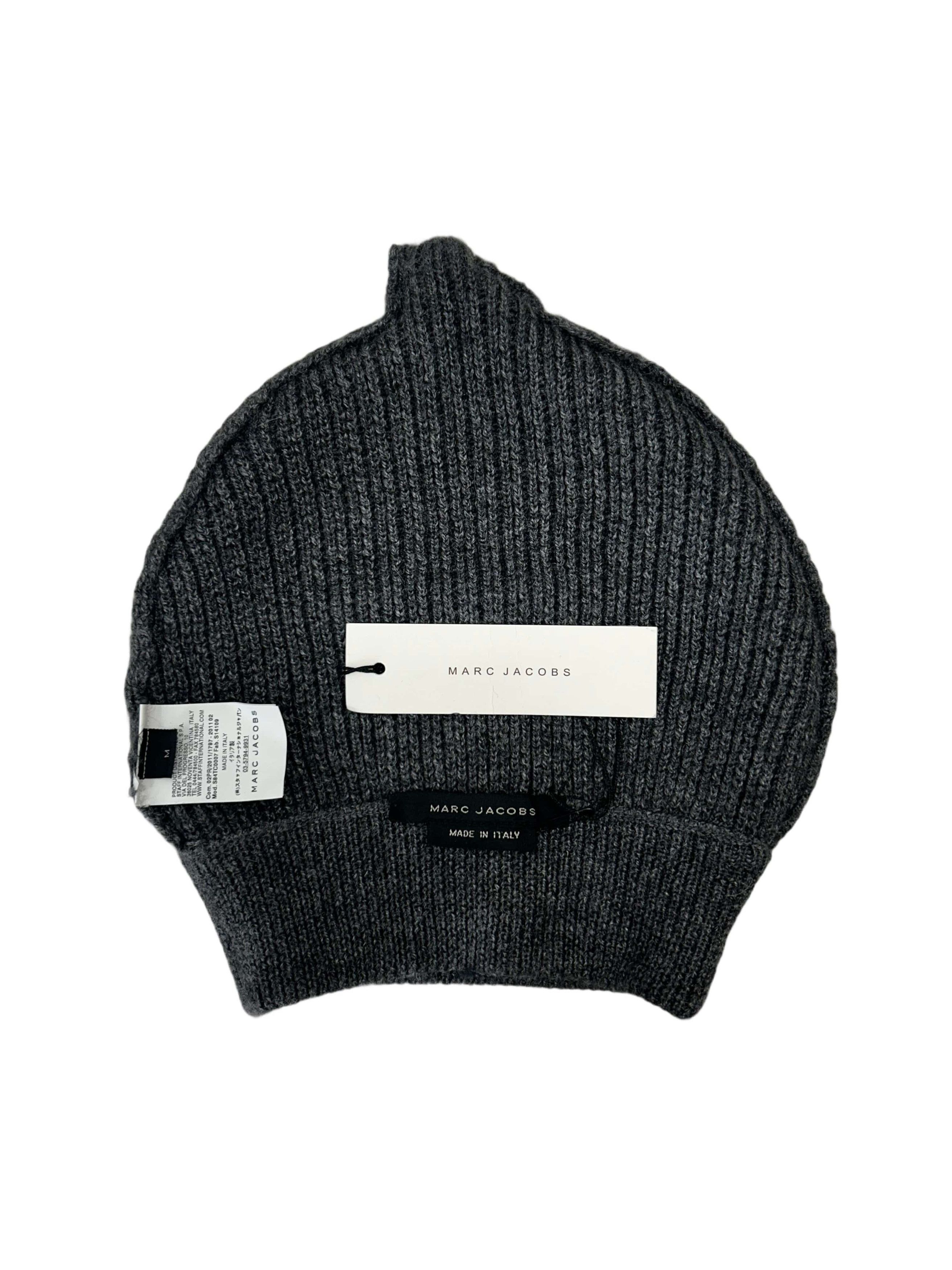 Marc Jacobs Marc Jacobs Grey Wool Ribbed Beanie Size 32 - 4 Thumbnail