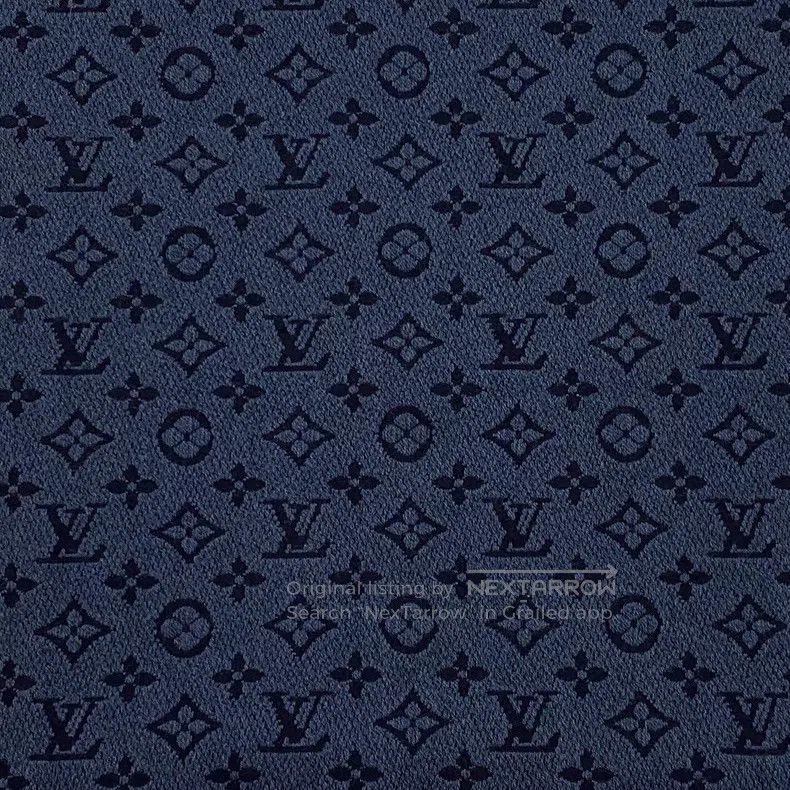 Louis Vuitton Louis Vuitton Dark blue logo full print wool tassel scarf Size ONE SIZE - 2 Thumbnail