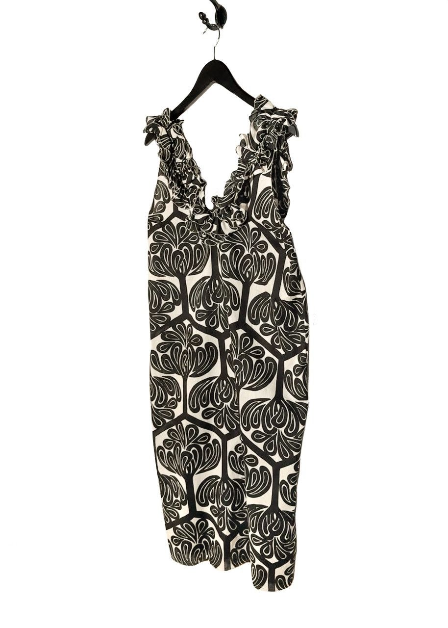 Marni Marni 2011 Black Ivory Cotton Ruffle Sleeveless Dress Size M / US 6-8 / IT 42-44 - 2 Thumbnail