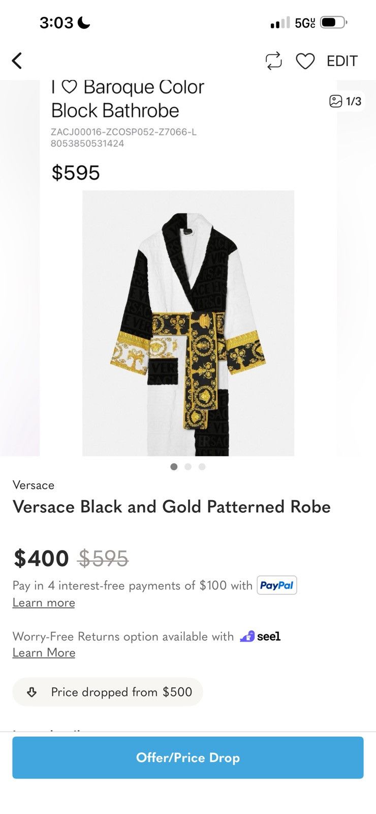 Versace Versace RARE half & half Baroque robe Size L / US 10 / IT 46 - 5 Thumbnail