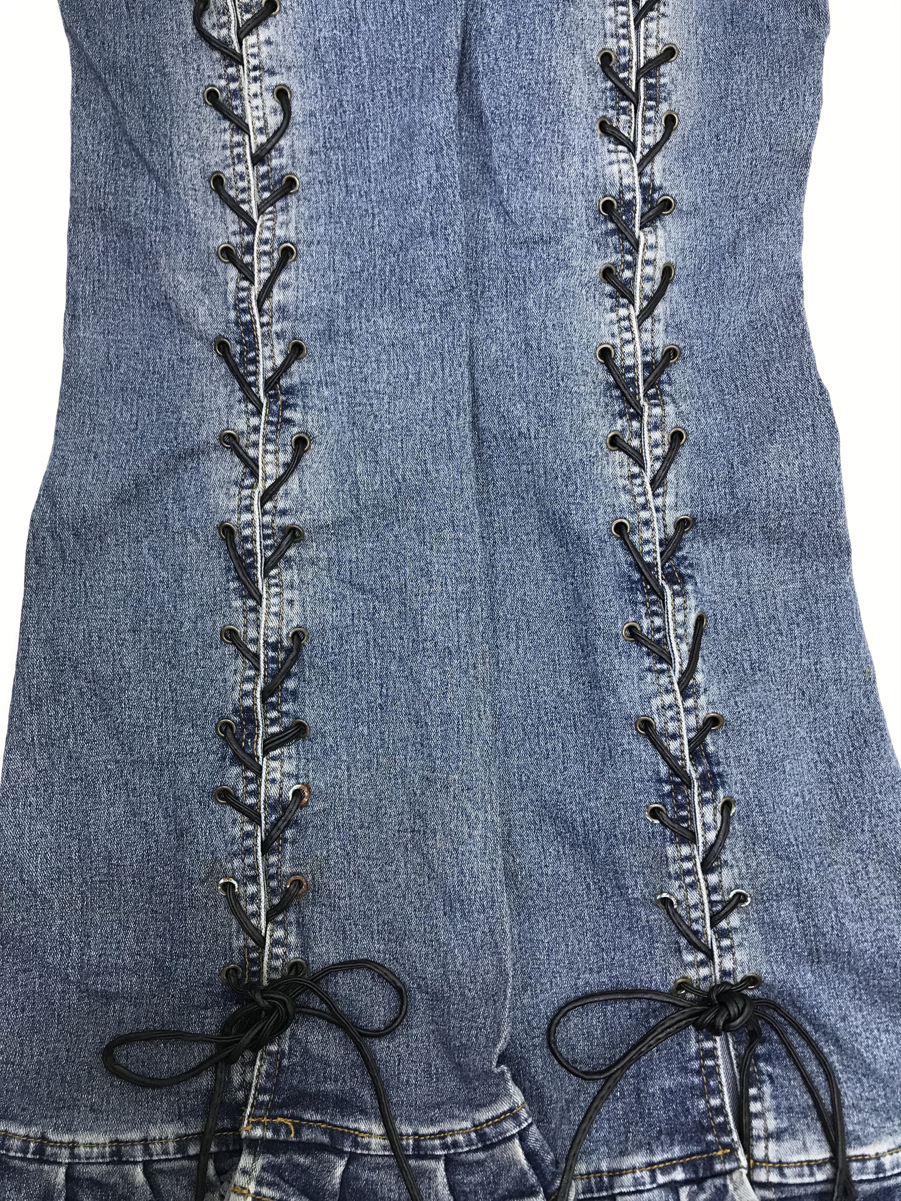 Japanese Brand Vintage BeSnip Lace-Up Flare Jeans Bell Bottom Denim Size 27" / US 4 / IT 40 - 10 Thumbnail