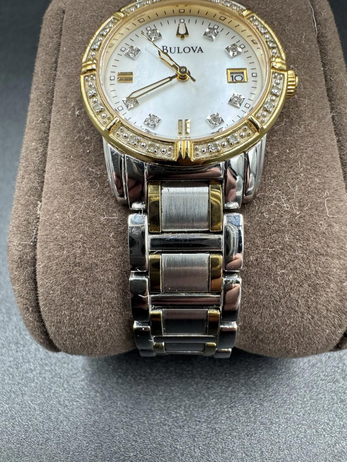 Bulova Bulova Watch Women 26mm Silver Gold Tone 98R107 MOP Diamond Size ONE SIZE - 4 Thumbnail