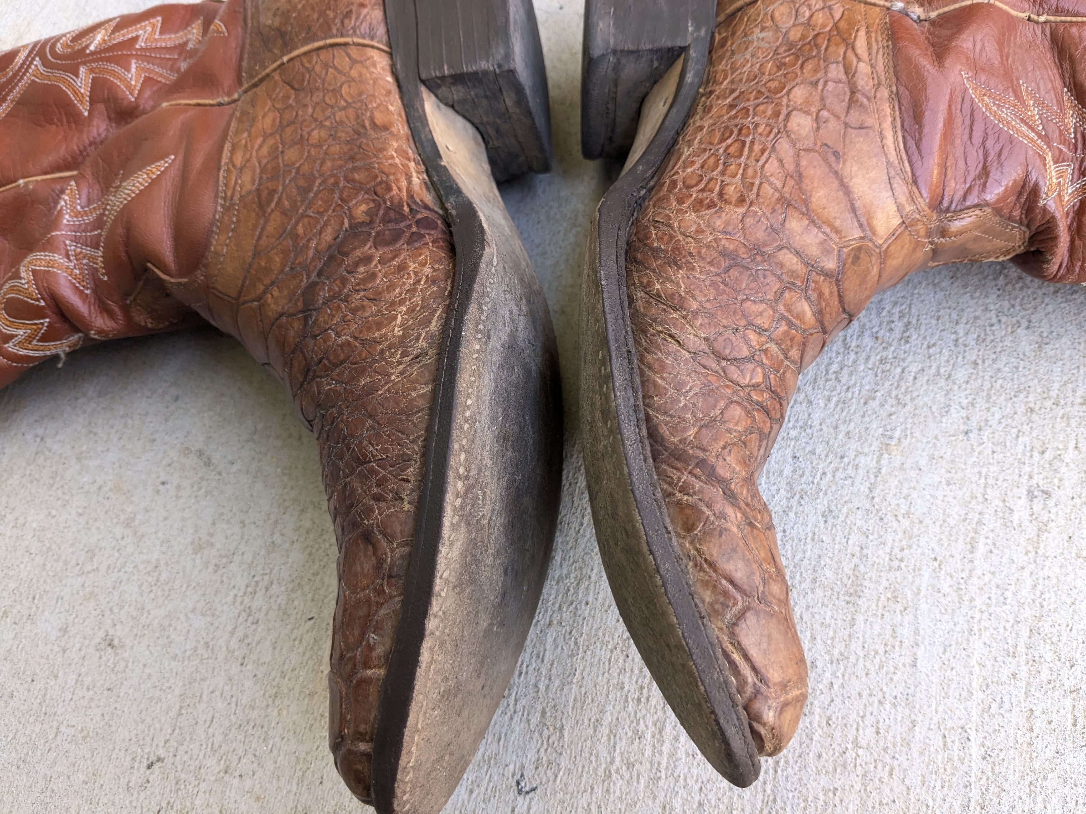 Genuine Leather × Vintage Vintage Cowboy Boots Brown 10 Leather USA Size US 10 / EU 43 - 12 Thumbnail