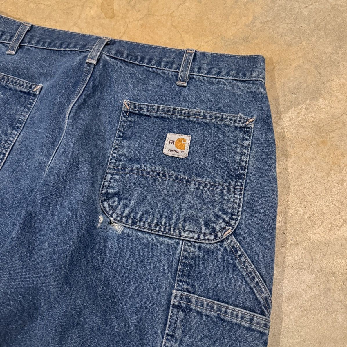Carhartt 2000s Carhartt Faded Baggy Carpenter Jeans ERD Grunge Y2K Size US 35 - 5 Thumbnail