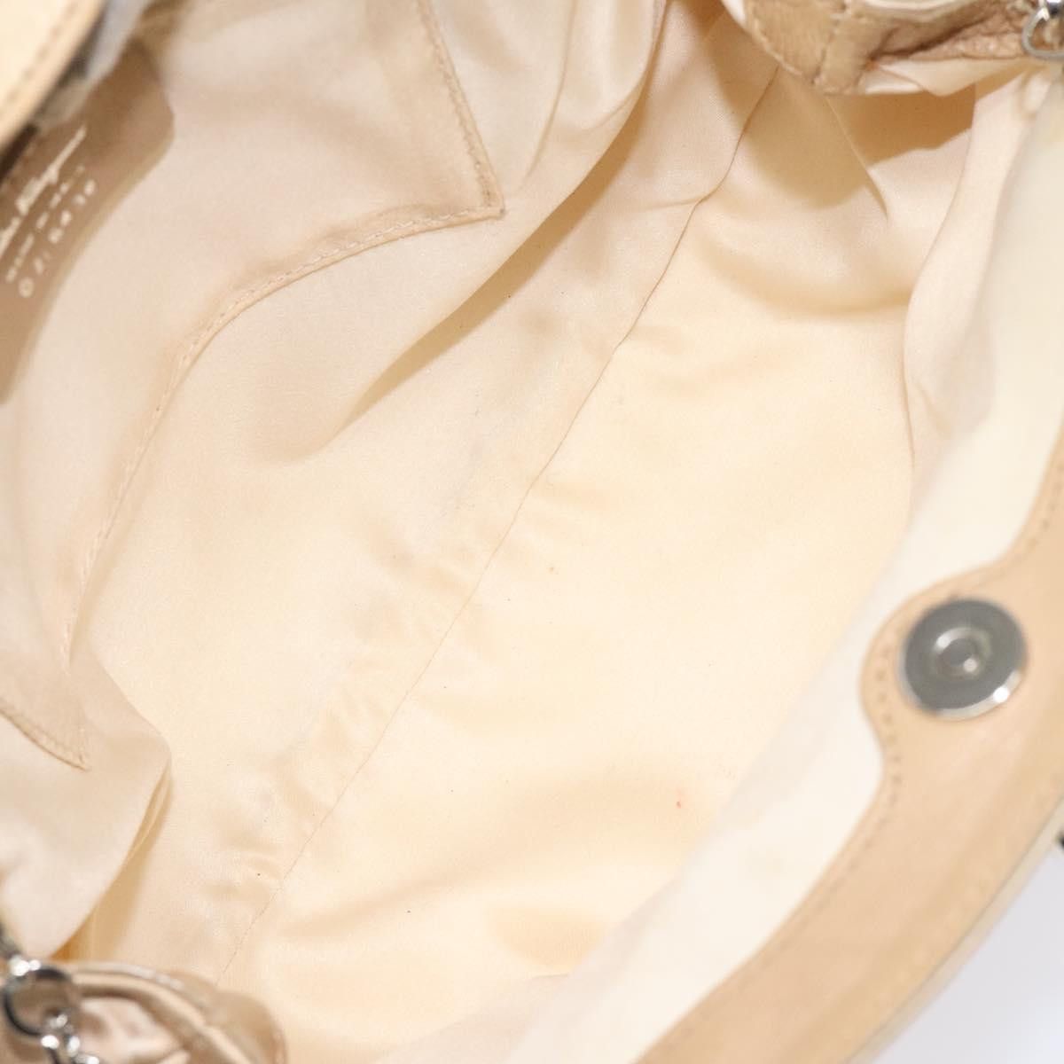 Salvatore Ferragamo Salvatore Ferragamo Gancini Chain Shoulder Bag Satin Beige Size ONE SIZE - 11 Thumbnail