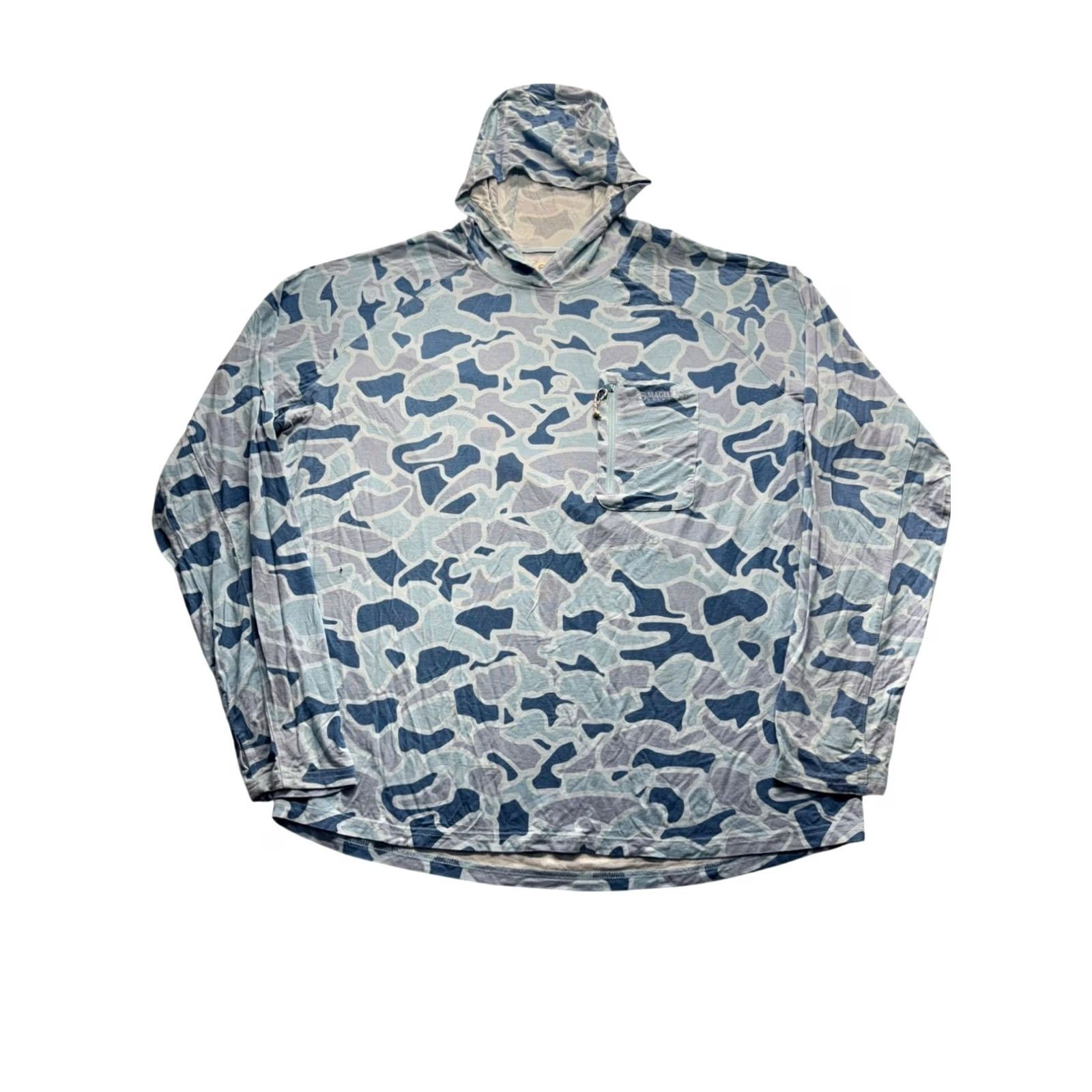 Vintage Womens Magellan Outdoors Hooded Long Sleeve XL Blue Light Camouflage Shirt Size XL / US 12-14 / IT 48-50 - 2 Thumbnail