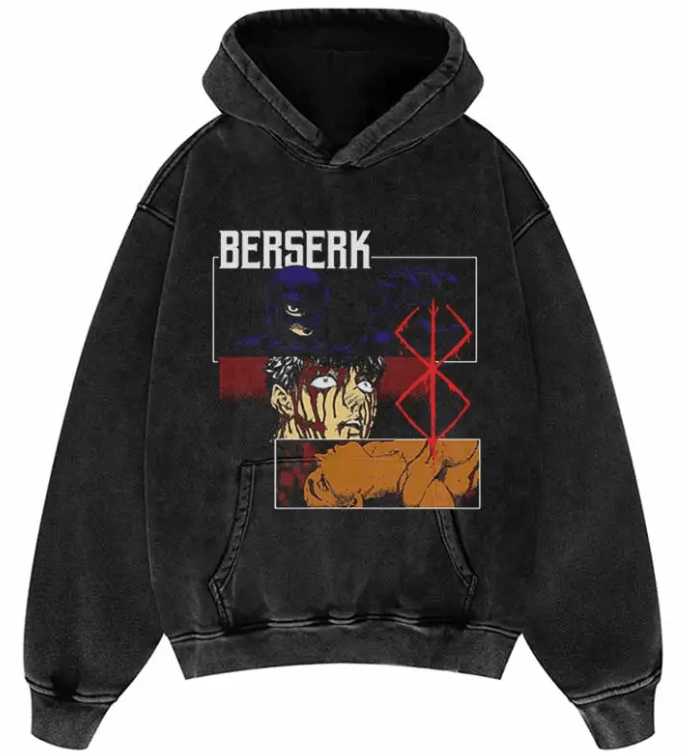 Japanese Brand × Vintage "BerSerk-L" Oversized Hoodie Size US L / EU 52-54 / 3 - 1 Thumbnail