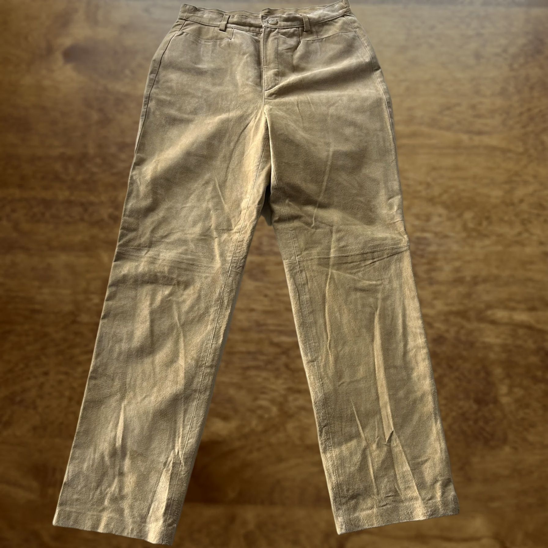 Vintage VINTAGE Sonoma Dress Pants Womens 10 Beige Suede Leather Straight Leg Lined Pockets Size 32" / US 10 / IT 46 - 1 Thumbnail