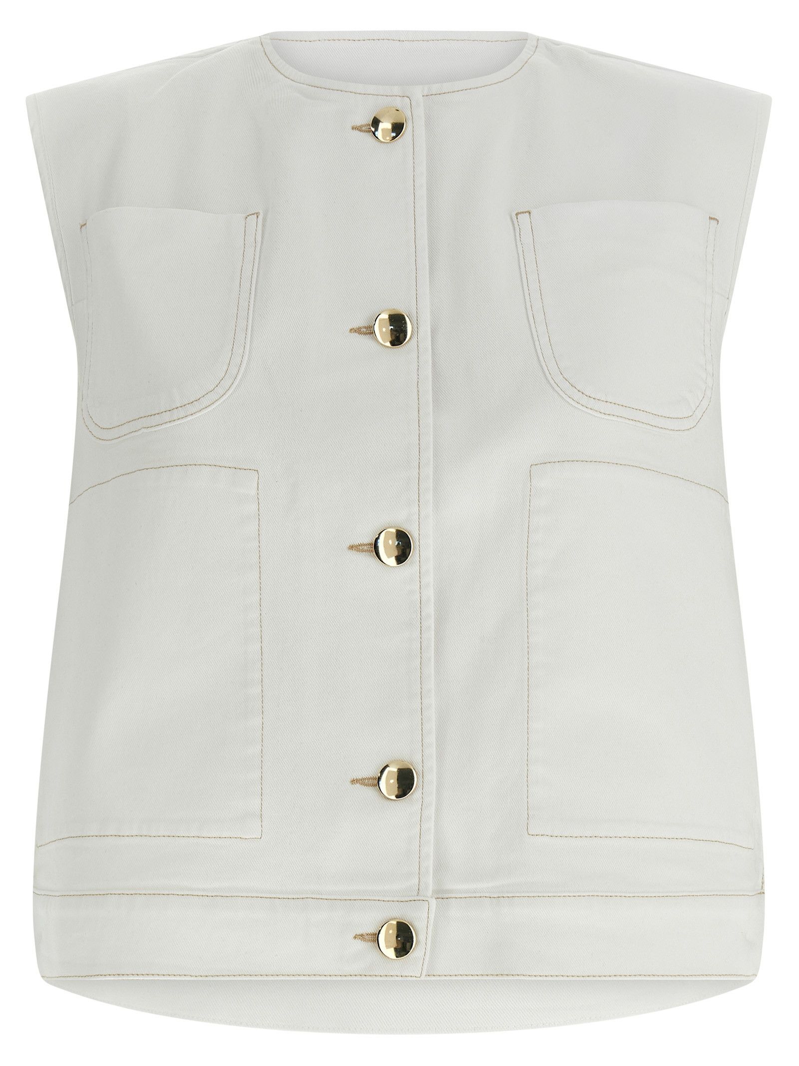 Fabiana Filippi Denim and knit vest Size M / US 6-8 / IT 42-44 - 1 Thumbnail