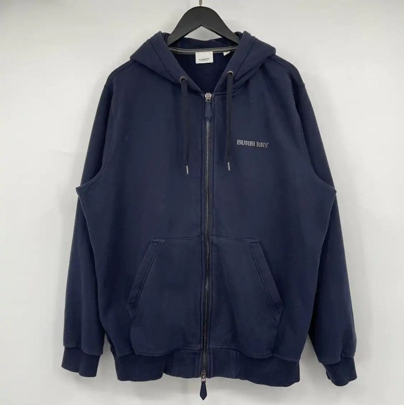 Burberry Burberry Navy Cotton Men's Long Sleeve Hoodie Size US L / EU 52-54 / 3 - 1 Thumbnail