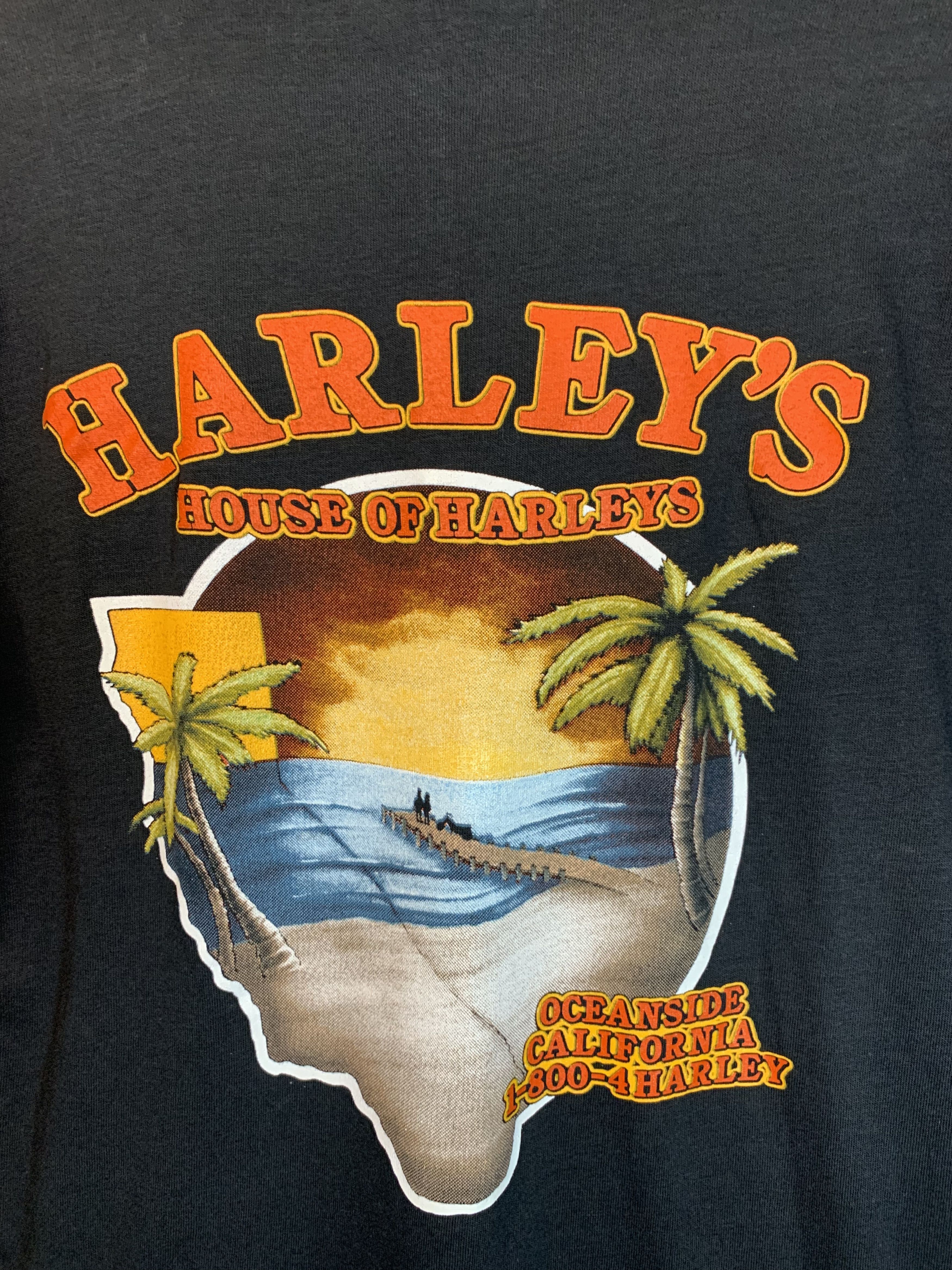 Harley Davidson RARE Vintage 80s 3D Emblem Harley Davidson Oceanside T-Shirt Size US M / EU 48-50 / 2 - 3 Thumbnail
