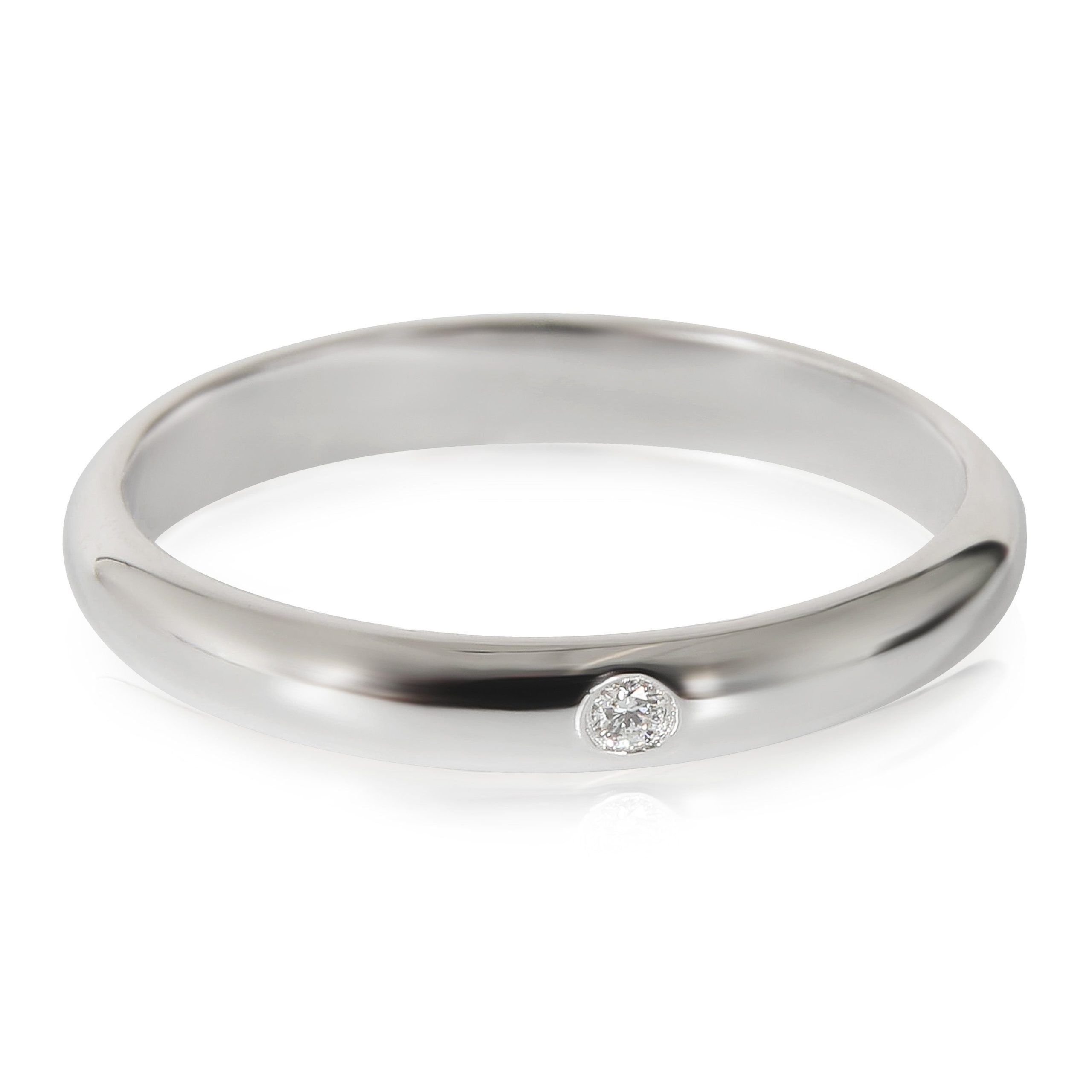 image of Cartier 1895 Diamond Band In Platinum 0.01 Ctw in Silver, Women's