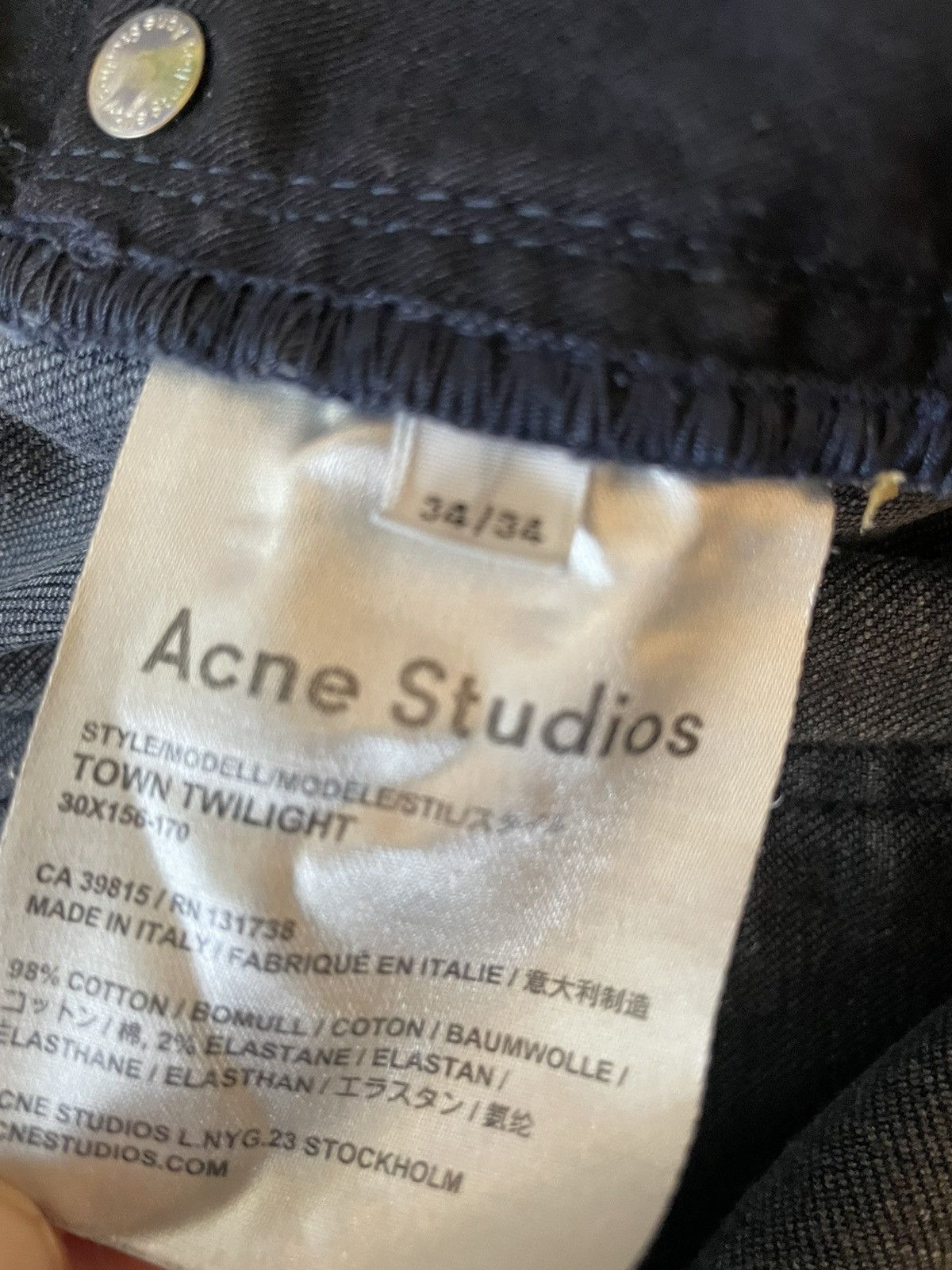 Acne Studios Town Twilight Button Fly 5-Pocket Slim Jean Size US 34 / EU 50 - 6 Thumbnail