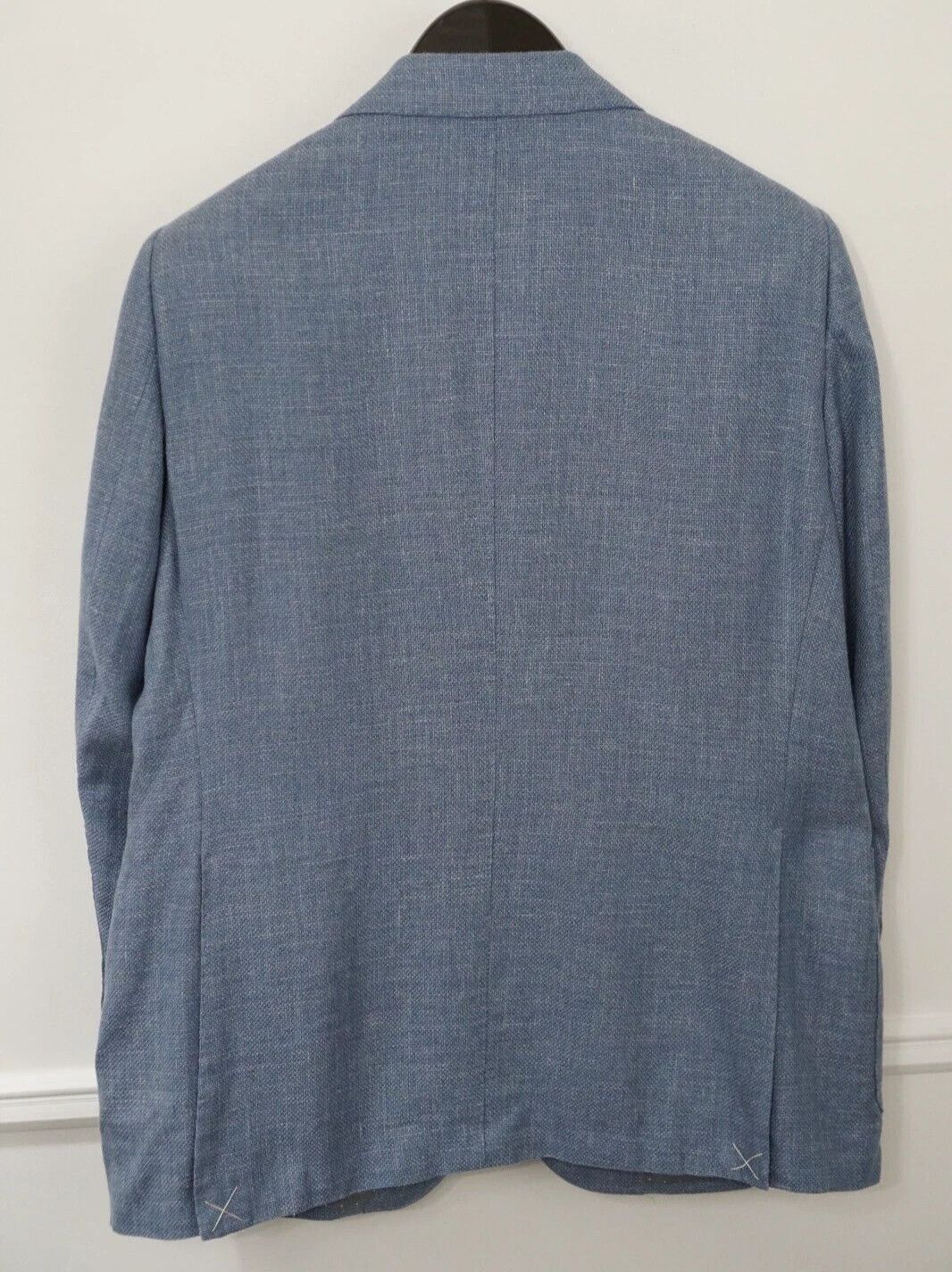 Suitsupply Men Suitsupply Blazer La Spalla Blue Wool Silk Linen US44S Size 44S - 2 Thumbnail