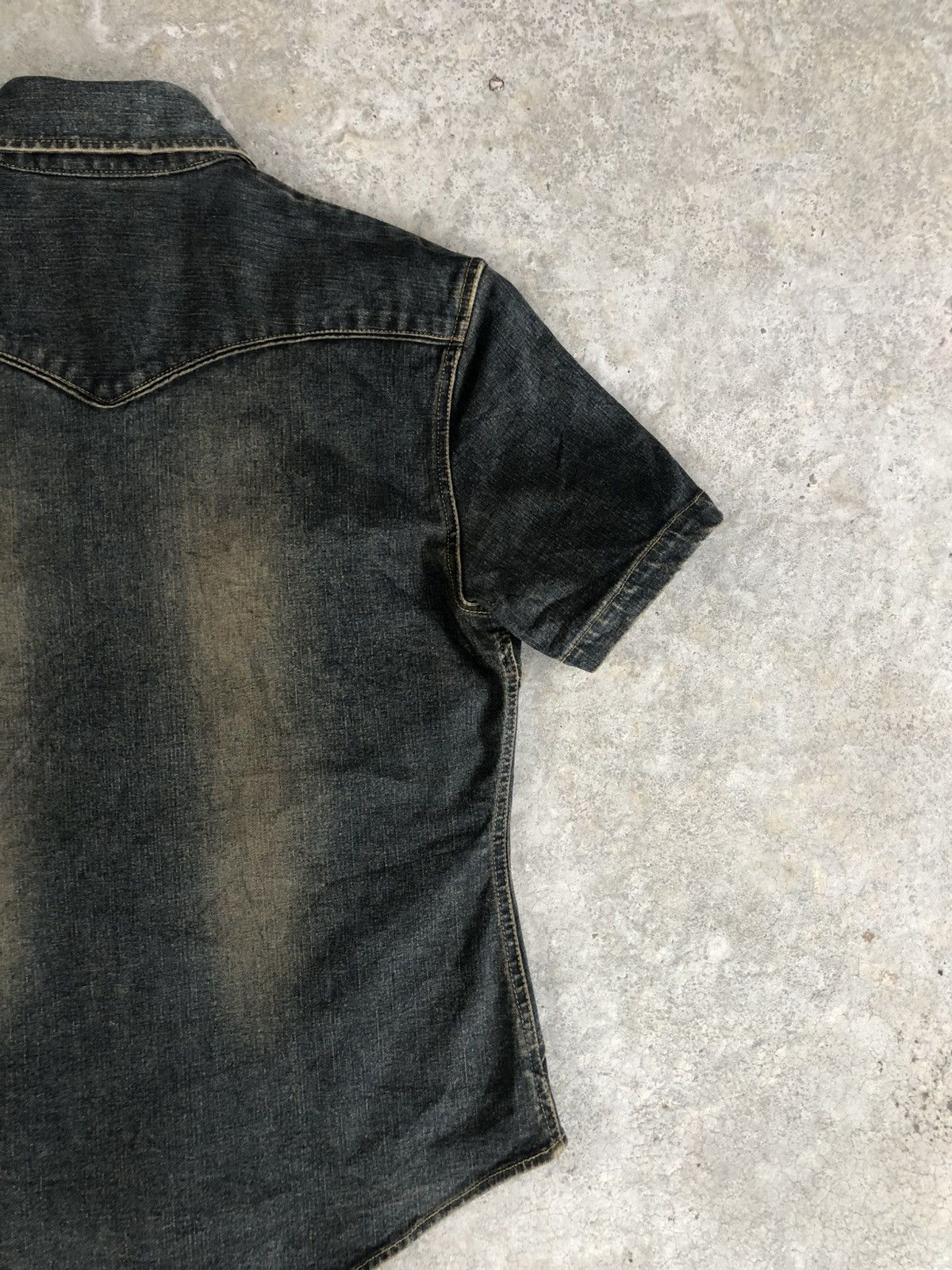 Hysteric Glamour Japanese Modern Lovers Shirt Distressed Denim Patchwork Size US M / EU 48-50 / 2 - 9 Thumbnail