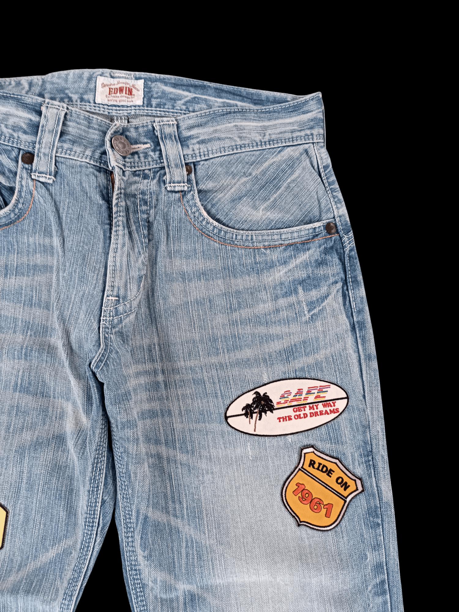 Edwin FLARE EDWIN XVS WHISKERS FADED & RUSTY BUCKLE BACK DENIM Size US 31 - 11 Thumbnail
