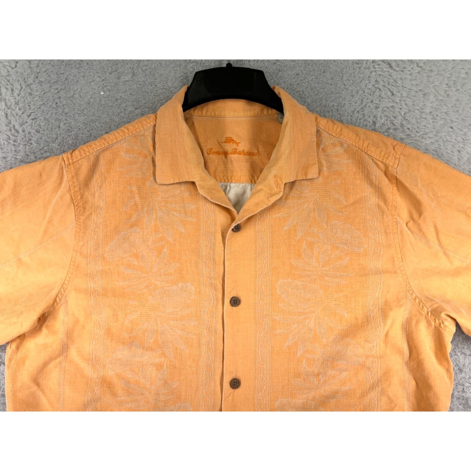 Tommy Bahama Tommy Bahama Shirt Men Button-Up Short Sleeve Floral Orange Palm Hawaiian Vacation Beach XL Vintage: No Size US XL / EU 56 / 4 - 6 Thumbnail