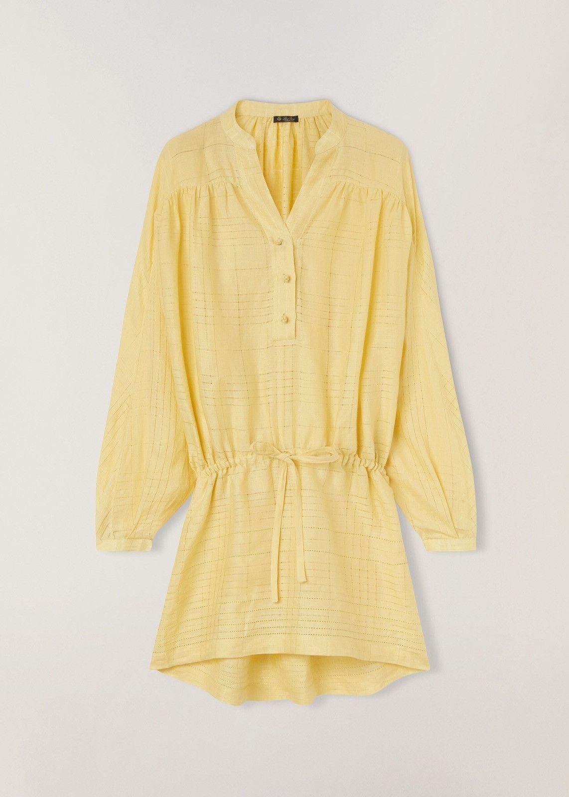 Loro Piana o1srvl11e0824 Brita Needle Linen Mini Dress in Yellow Size M / US 6-8 / IT 42-44 - 1 Thumbnail