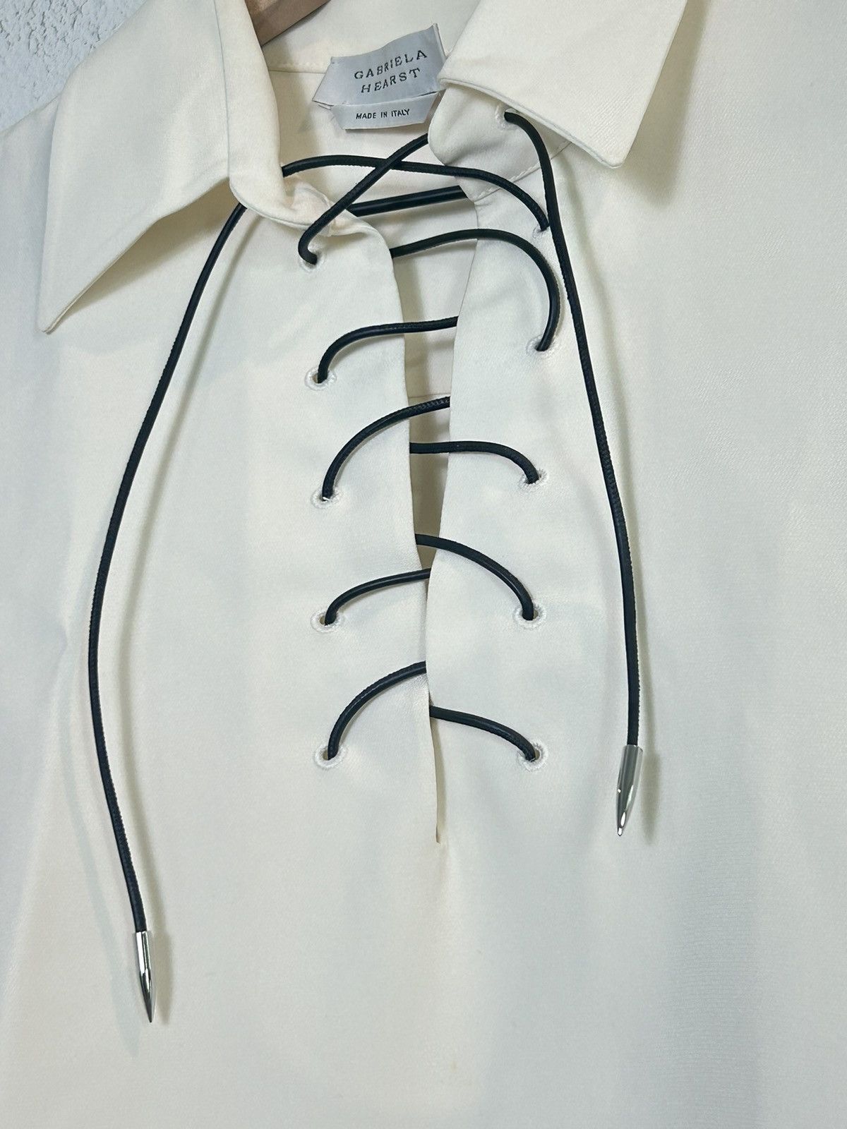 Gabriela Hearst Silk Leather Lace Up Shirt Size M / US 6-8 / IT 42-44 - 2 Thumbnail