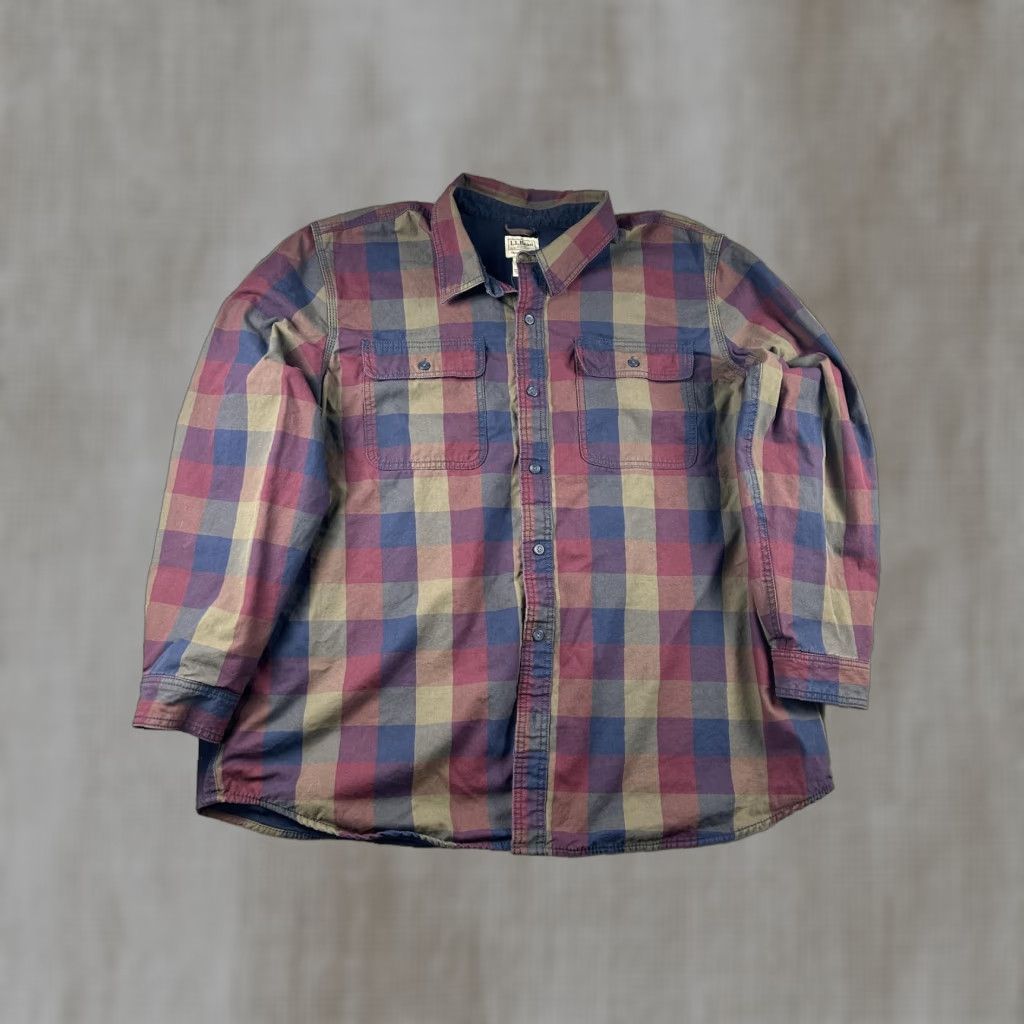 Vintage L.L. Bean Shirt Mens 2XL Plaid Flannel Shacket Button Long Sleeve Outdoor Size US XXL / EU 58 / 5 - 1 Thumbnail