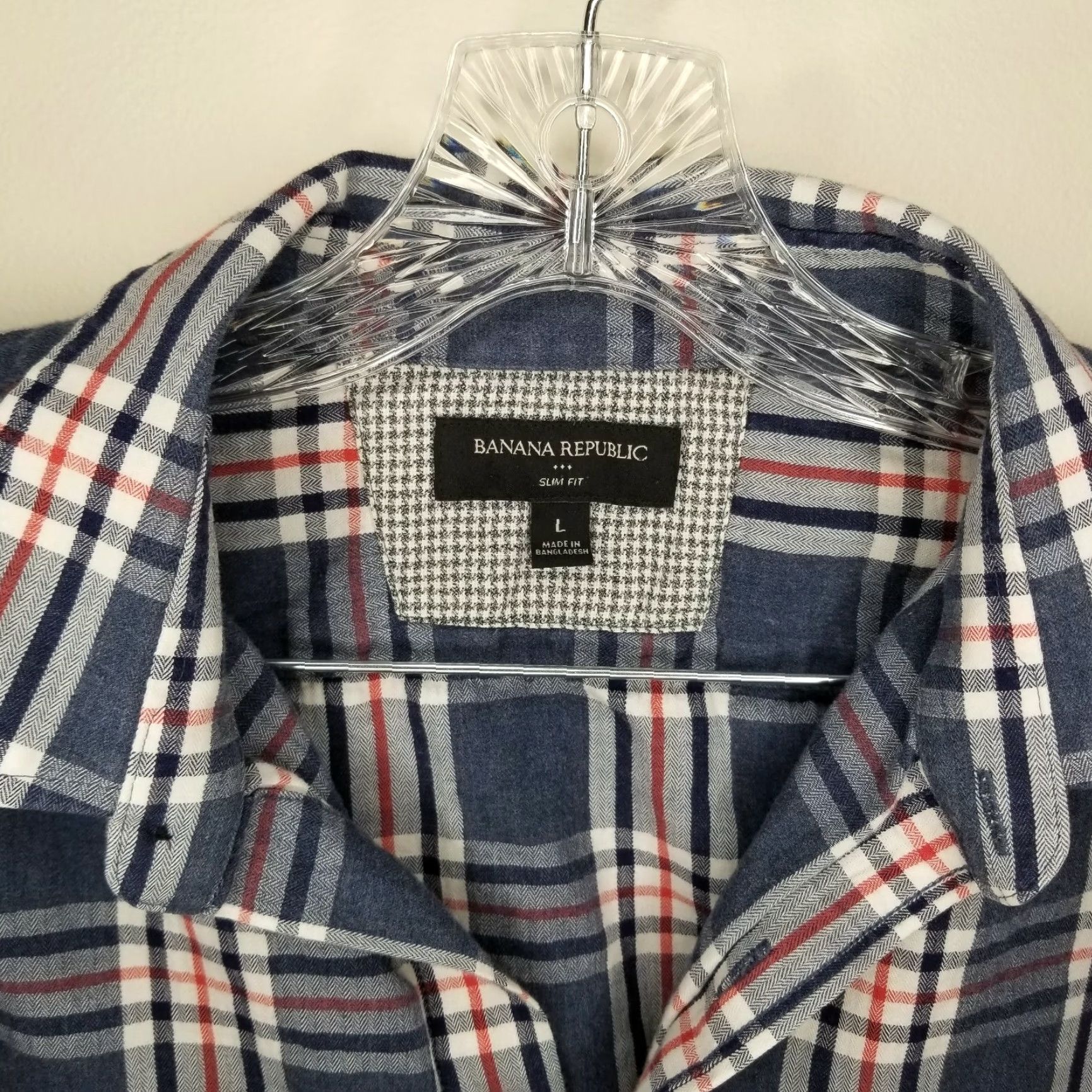 Banana Republic BANANA REPUBLIC Slim Fit Shirt Men Plaid Long Sleeve Button-Down Size Large Blue White Multicolor Plaid Pattern, 90s/Colorful vibe Size US L / EU 52-54 / 3 - 2 Thumbnail