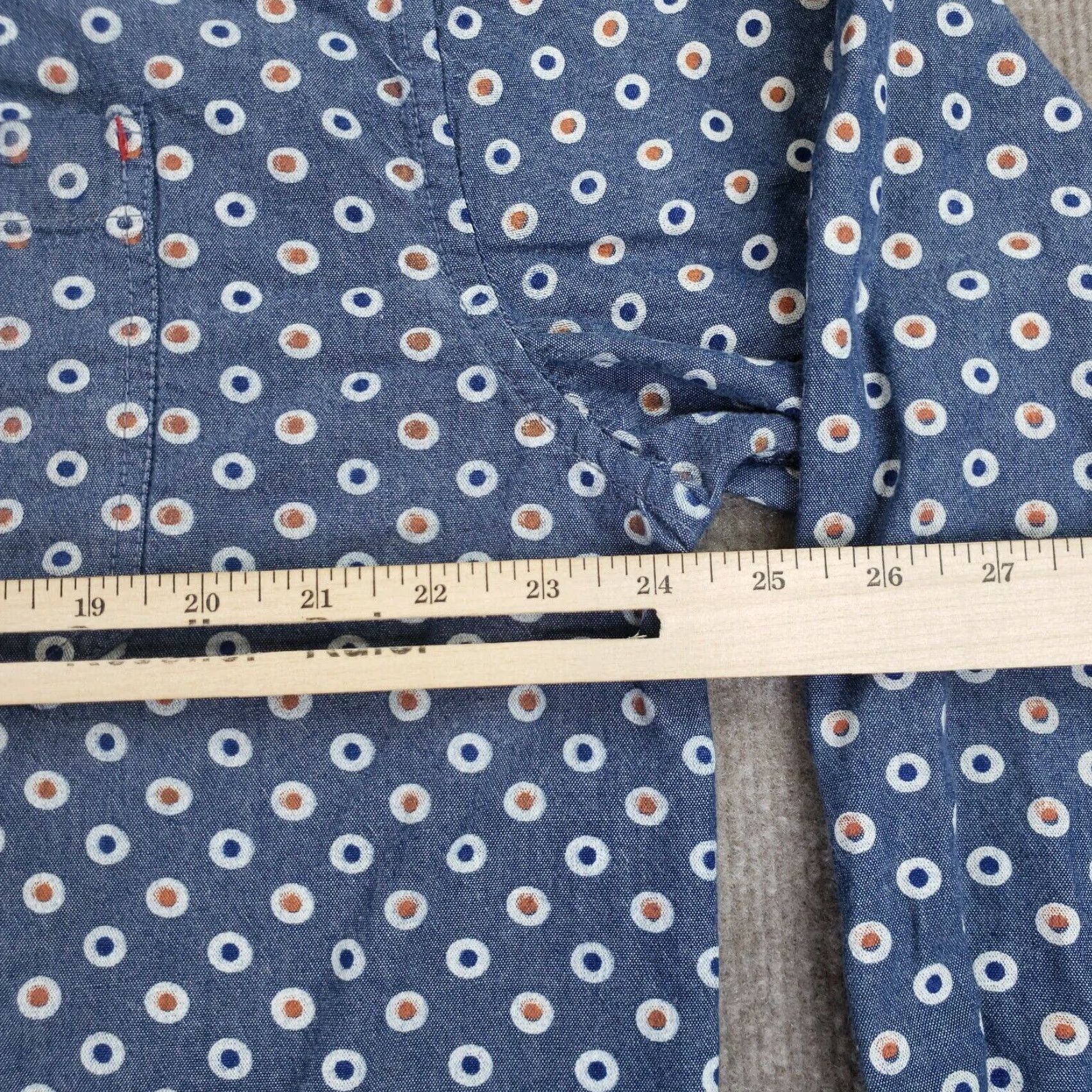 Vintage Decibel Button-Down Shirt Mens XL Long Sleeve Slim Fit Blue Geometric Button-Up Open? Size US XL / EU 56 / 4 - 3 Thumbnail